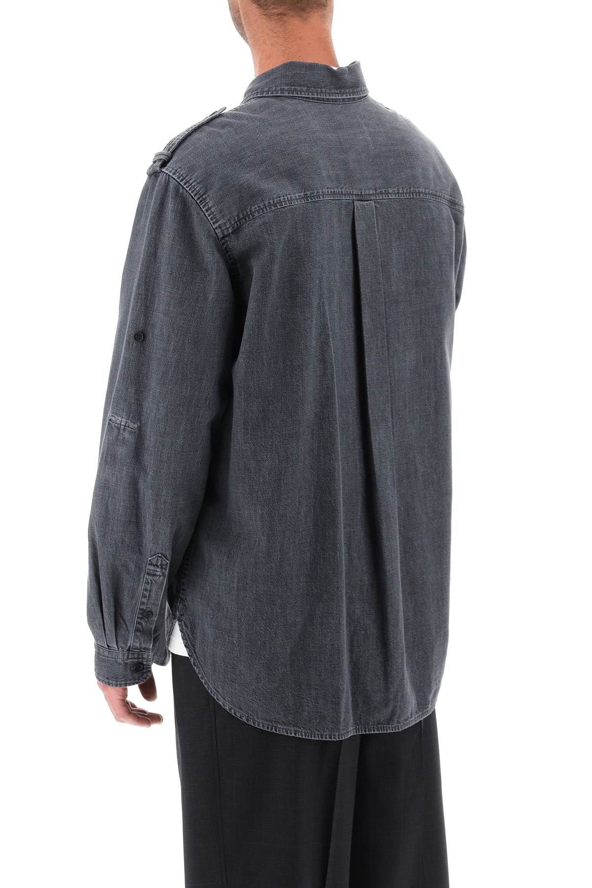 Shop Marant 'cesar' Chambray Shirt In Grey