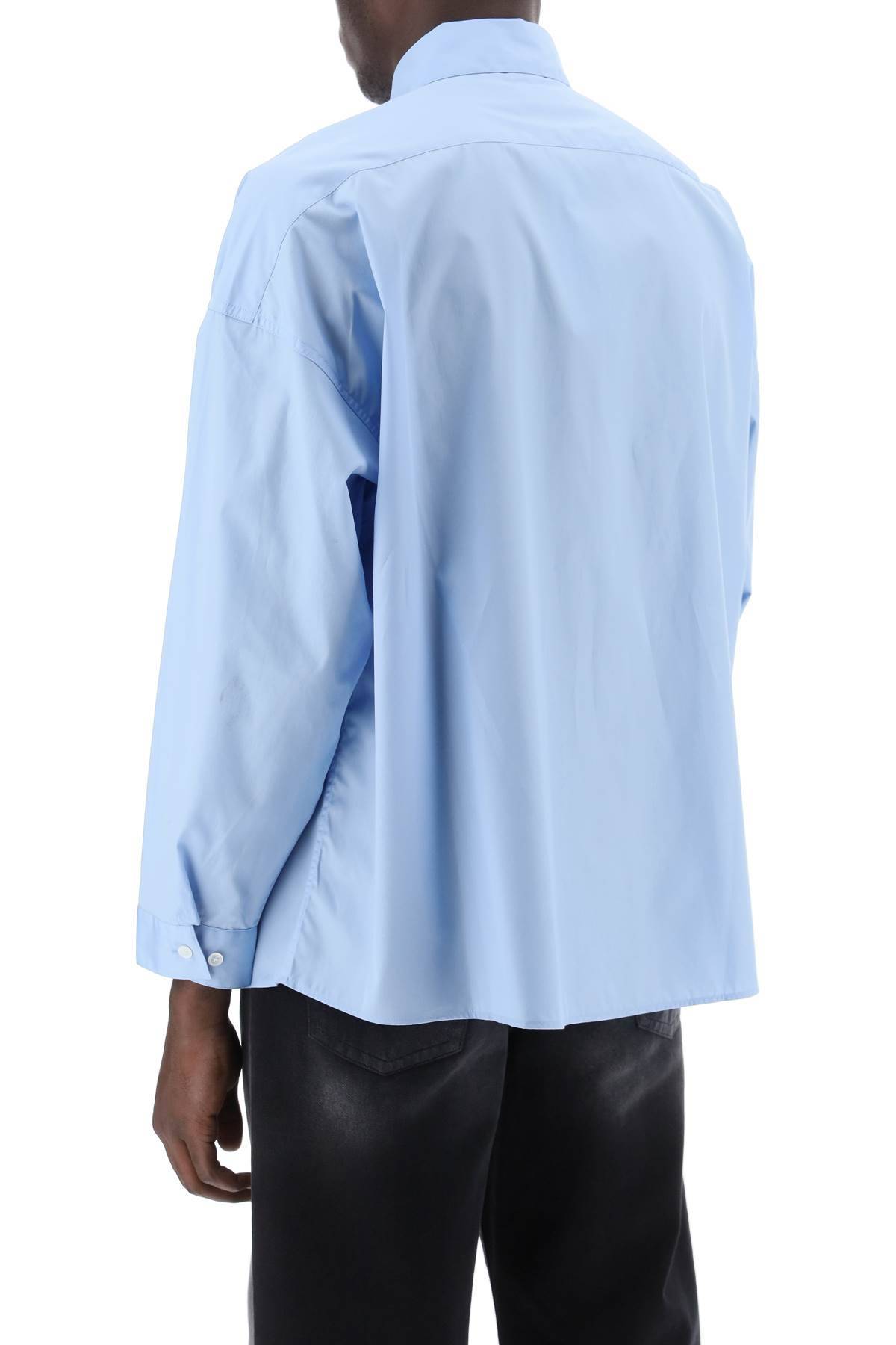 Shop Marni Boxy Shirt With Italian Collar In Light Blue