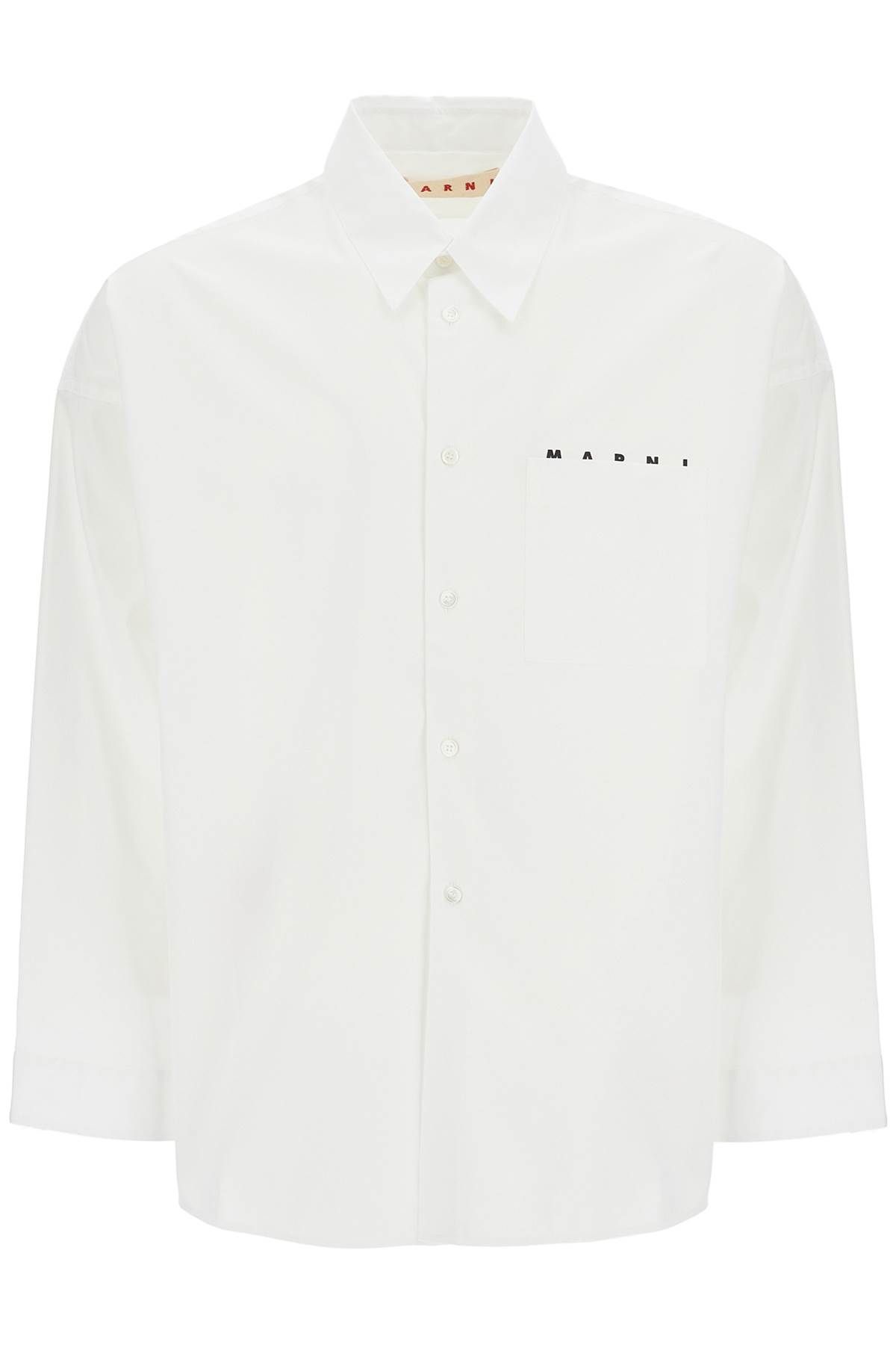 Shop Marni Boxy Shirt With Pocket Detail In White