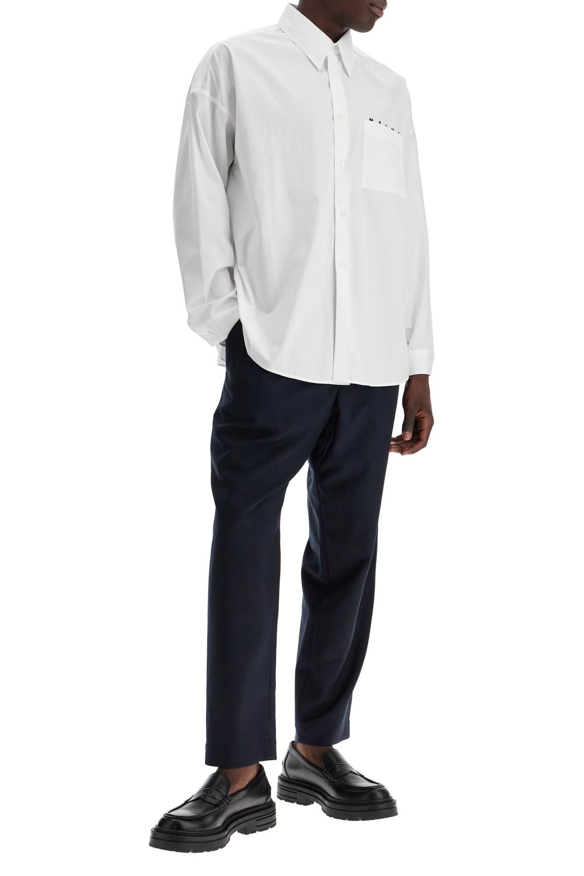 Shop Marni Boxy Shirt With Pocket Detail In White