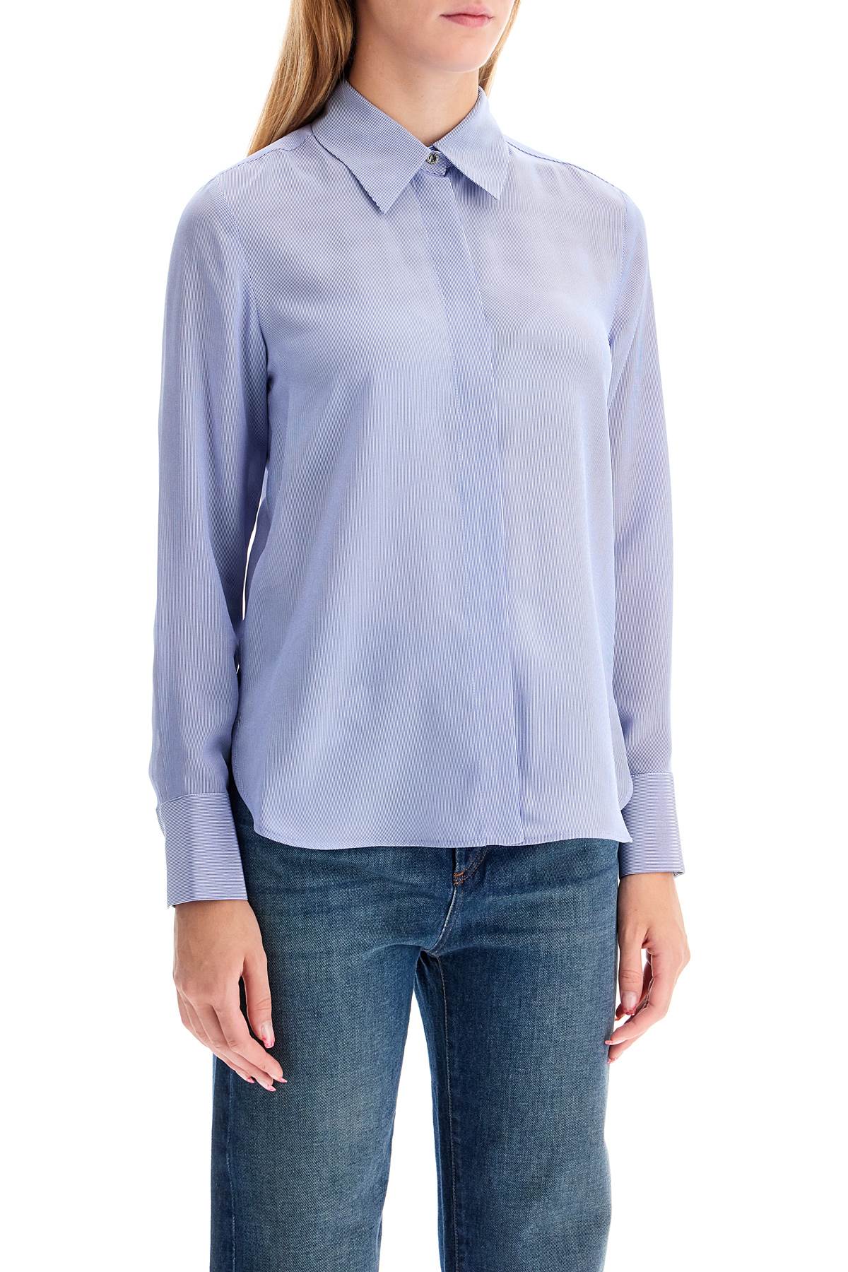 Shop Max Mara Silk Crepe De Chine 'pagine In Blue