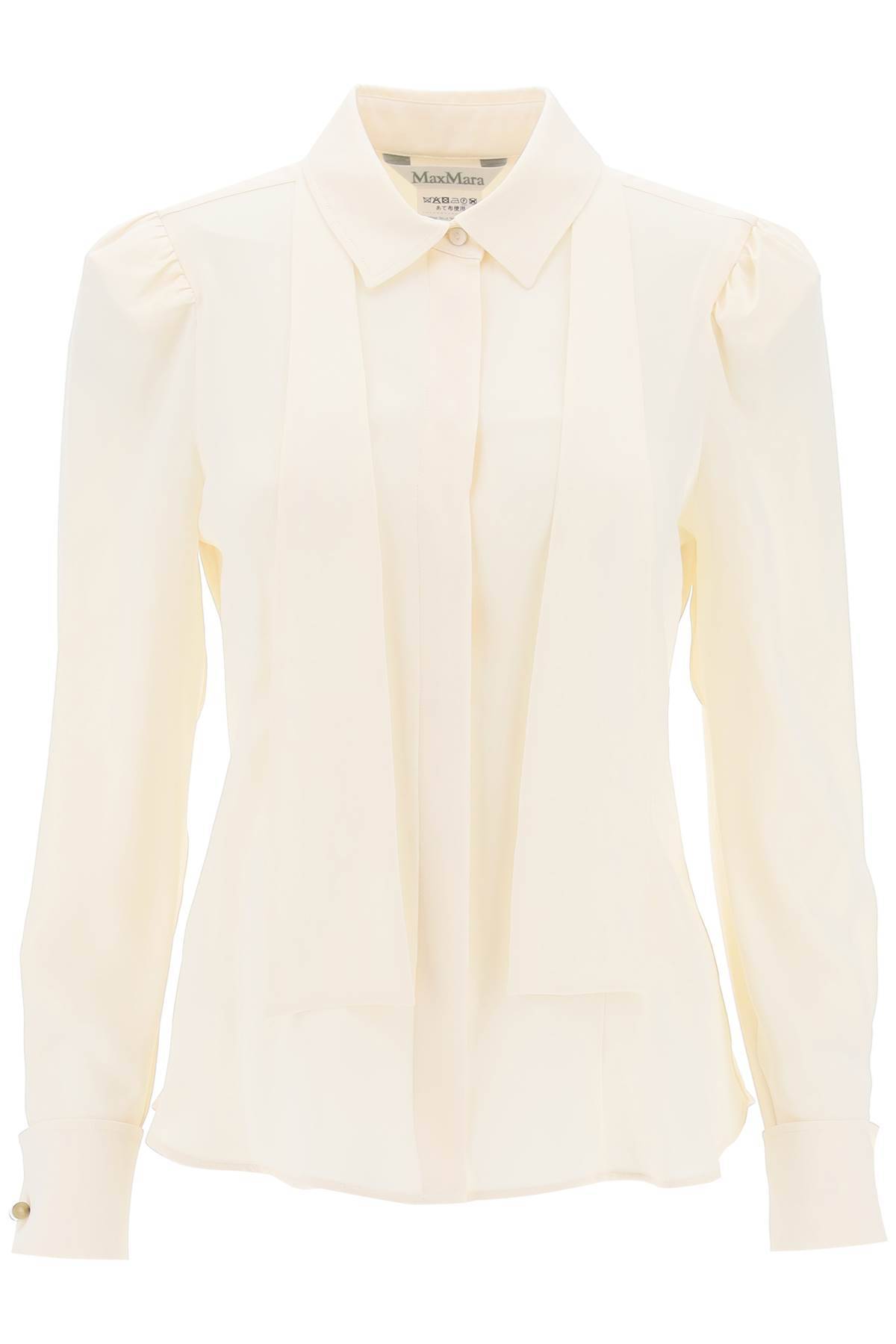 Shop Max Mara Paraggi Silk Shirt In White,neutro