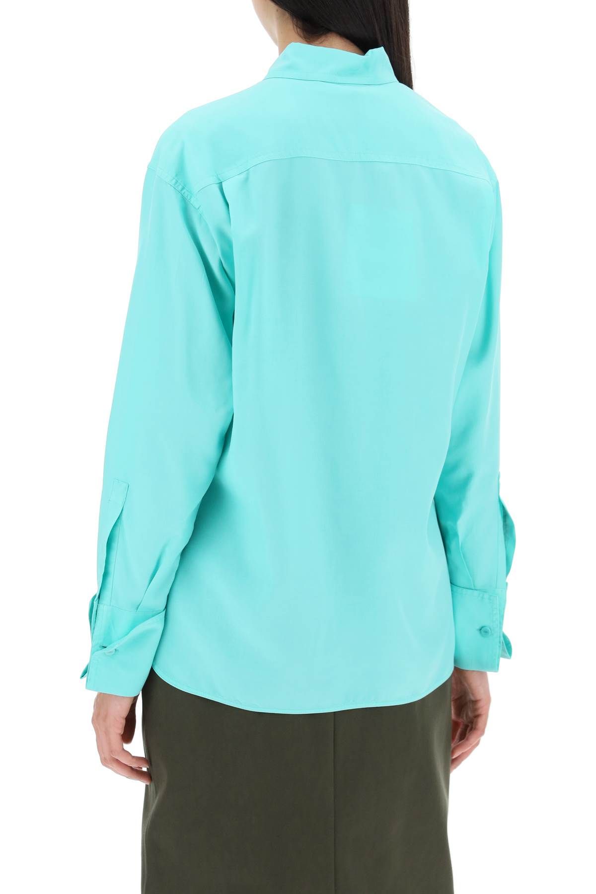 Shop Max Mara Silk Shirt In Light Blue