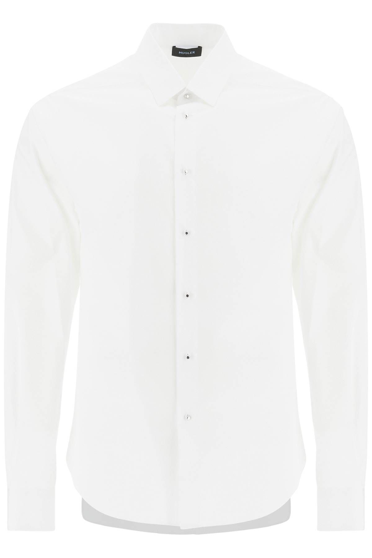 Shop Mugler Poplin Shirt For Men In White