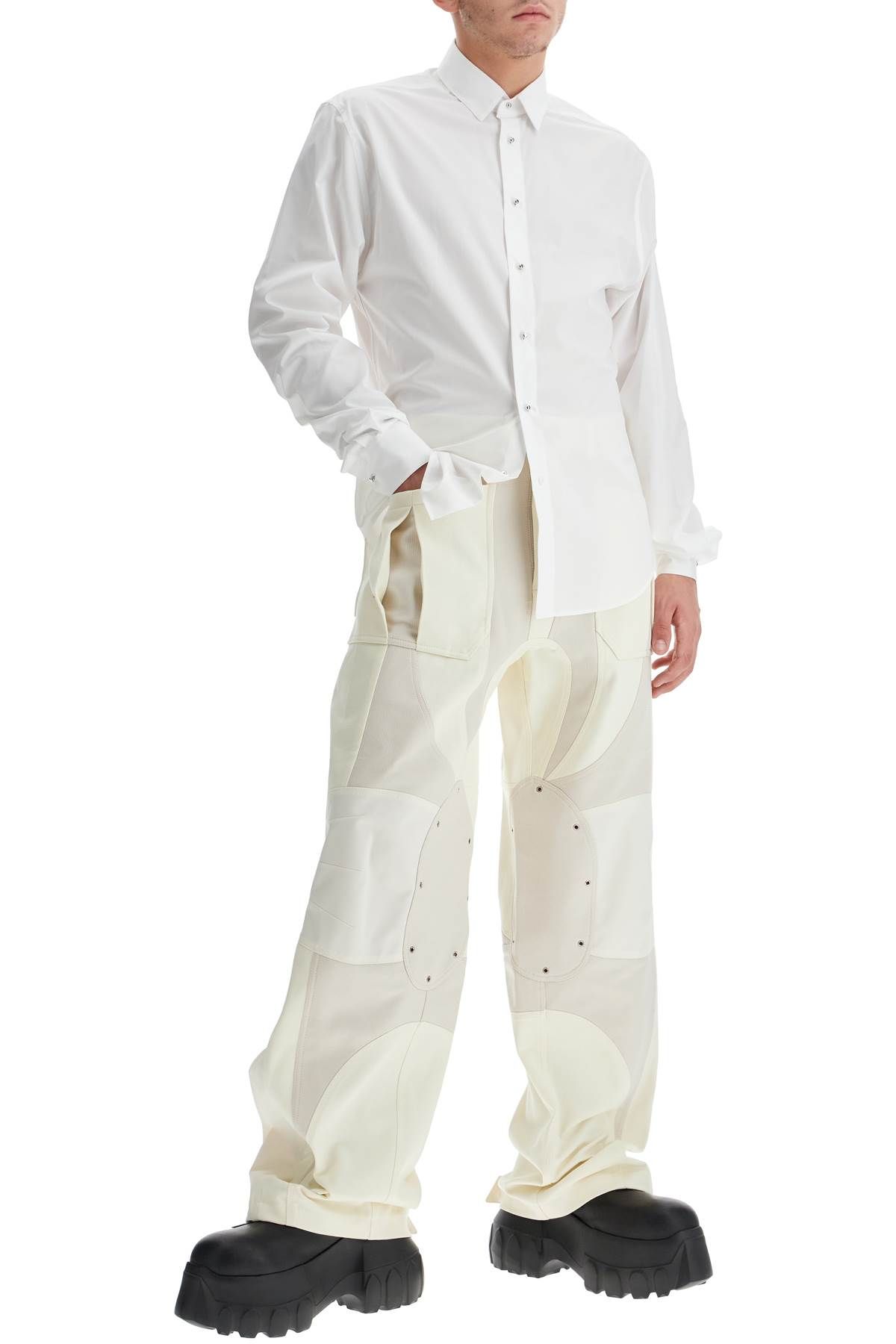 Shop Mugler Poplin Shirt For Men In White