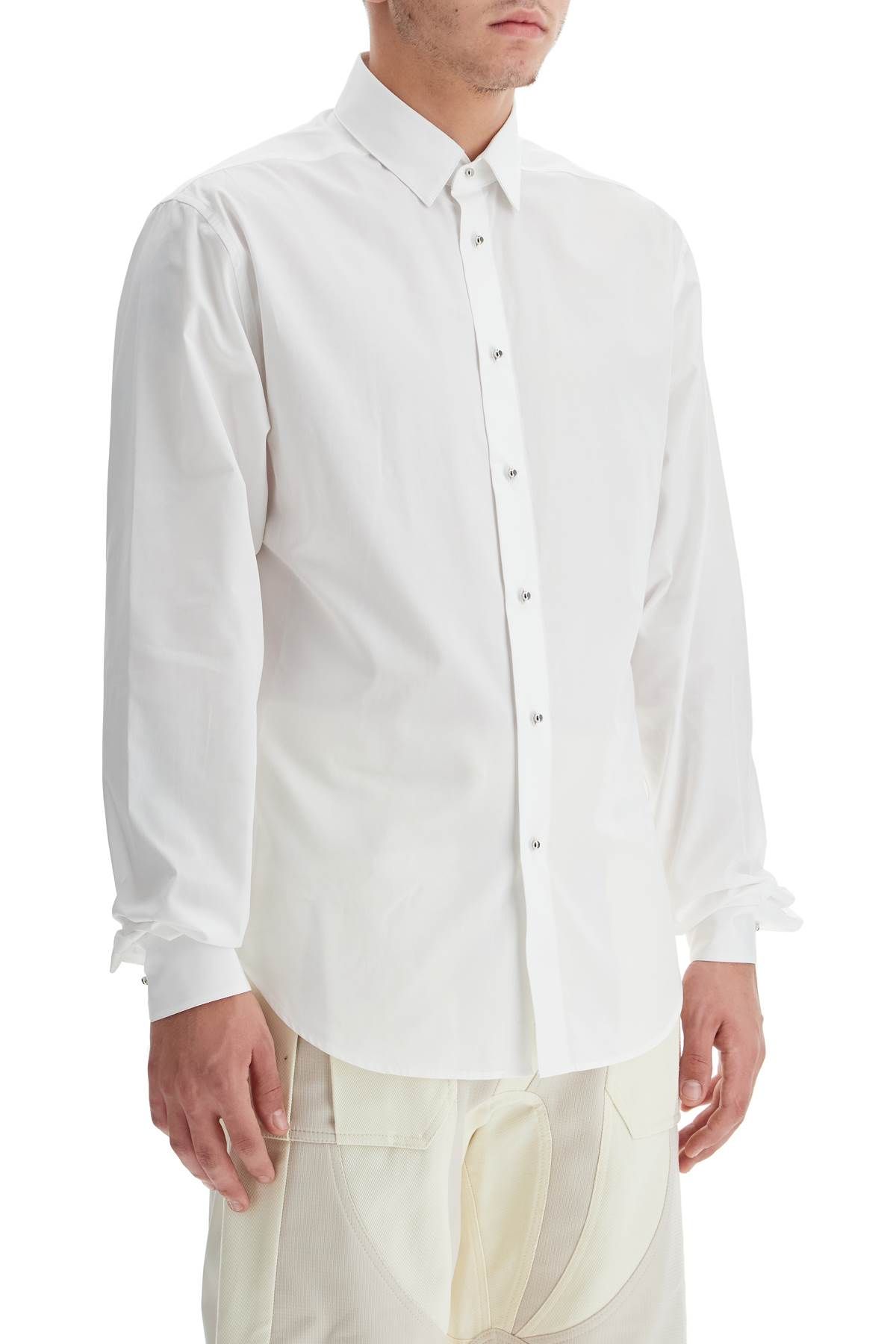 Shop Mugler Poplin Shirt For Men In White