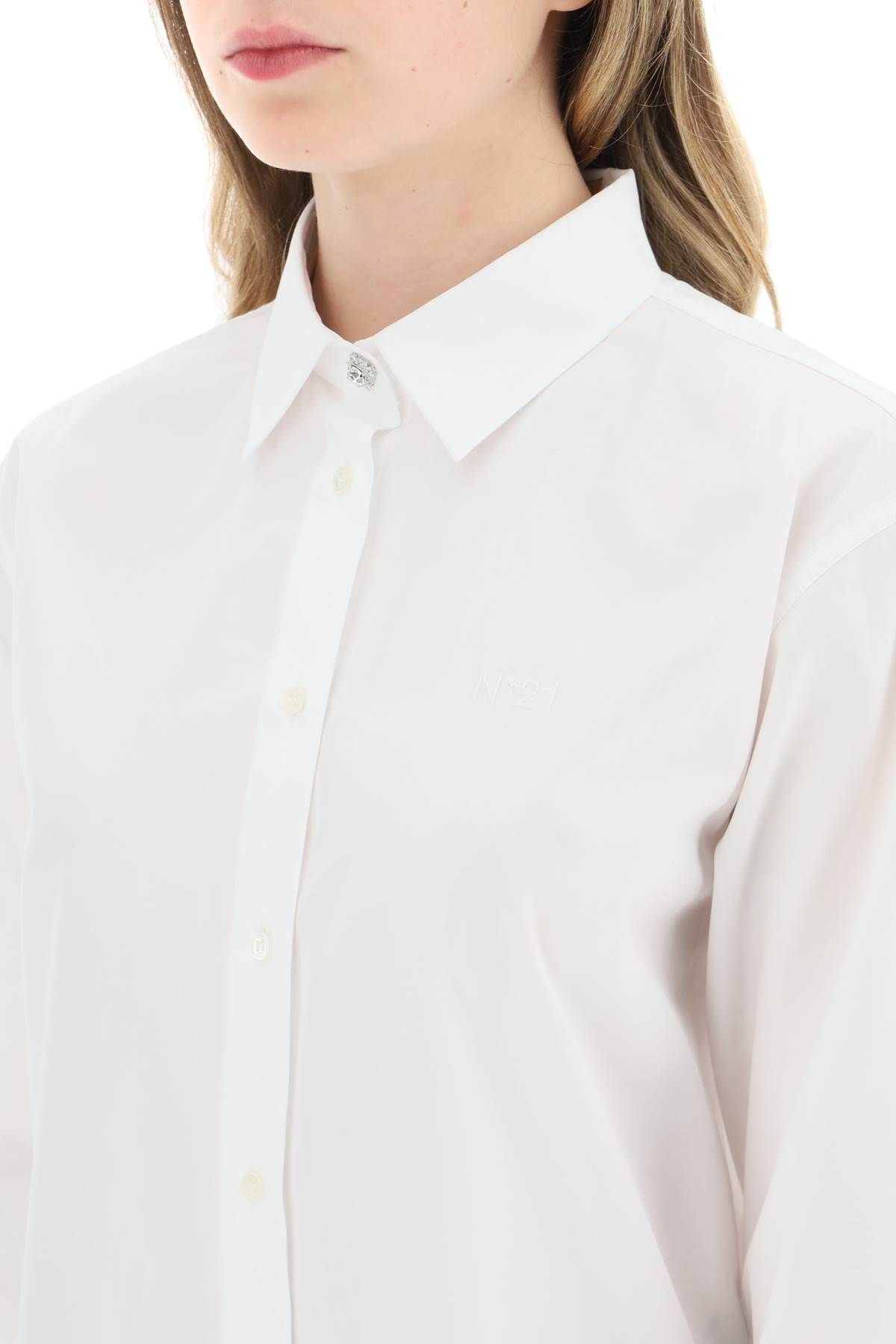 Shop N°21 Shirt With Jewel Buttons In White