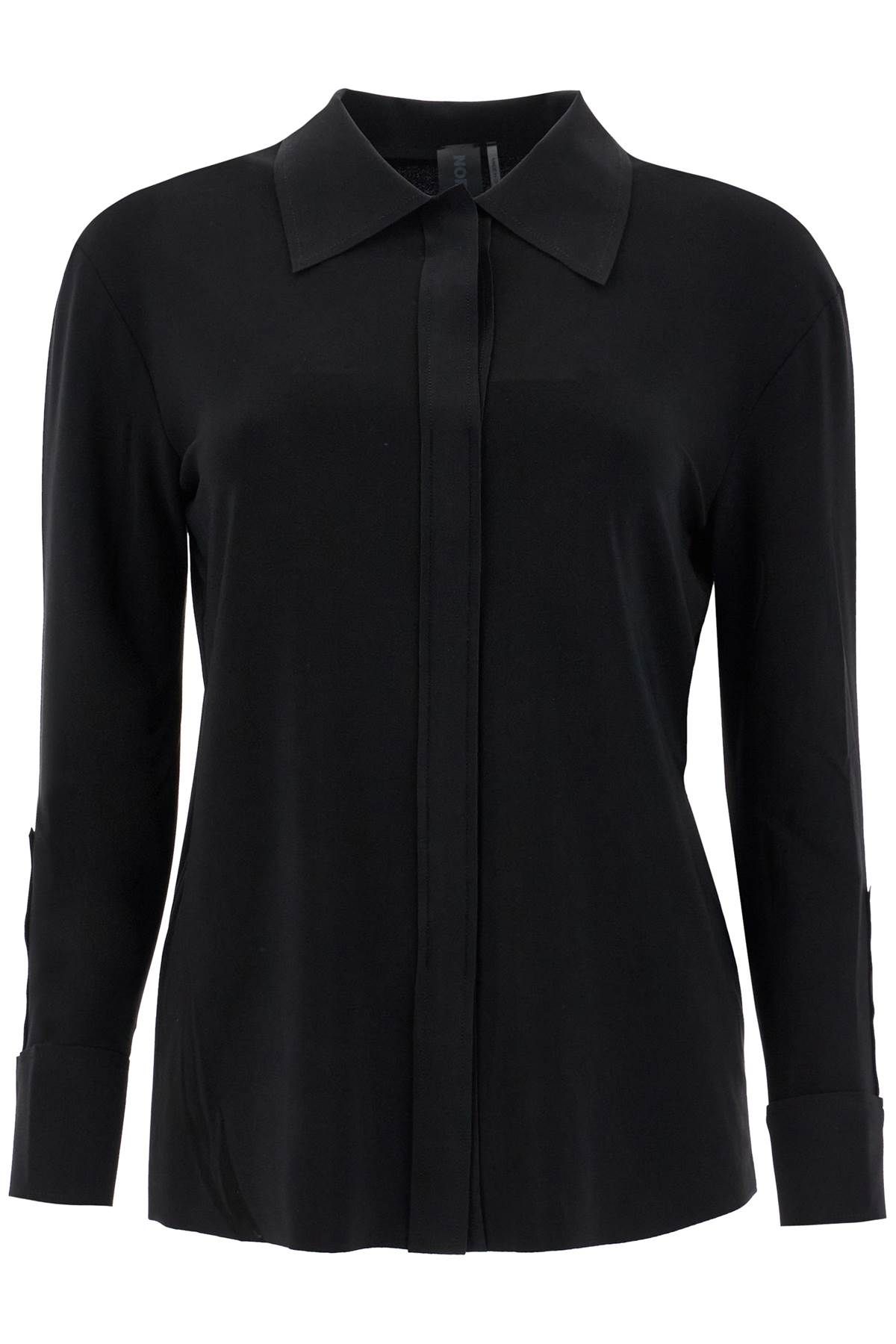 Shop Norma Kamali Nk Fluid Lycra Blouse For In Black