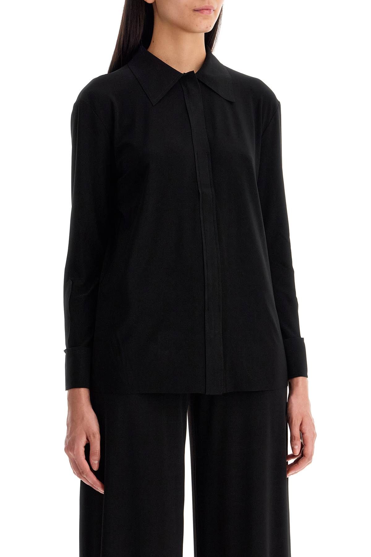 Shop Norma Kamali Nk Fluid Lycra Blouse For In Black