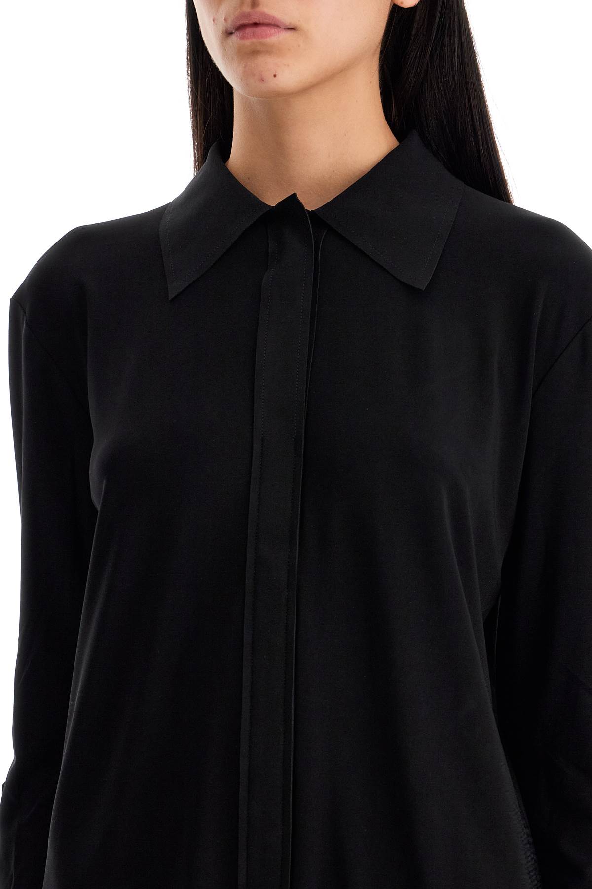 Shop Norma Kamali Nk Fluid Lycra Blouse For In Black