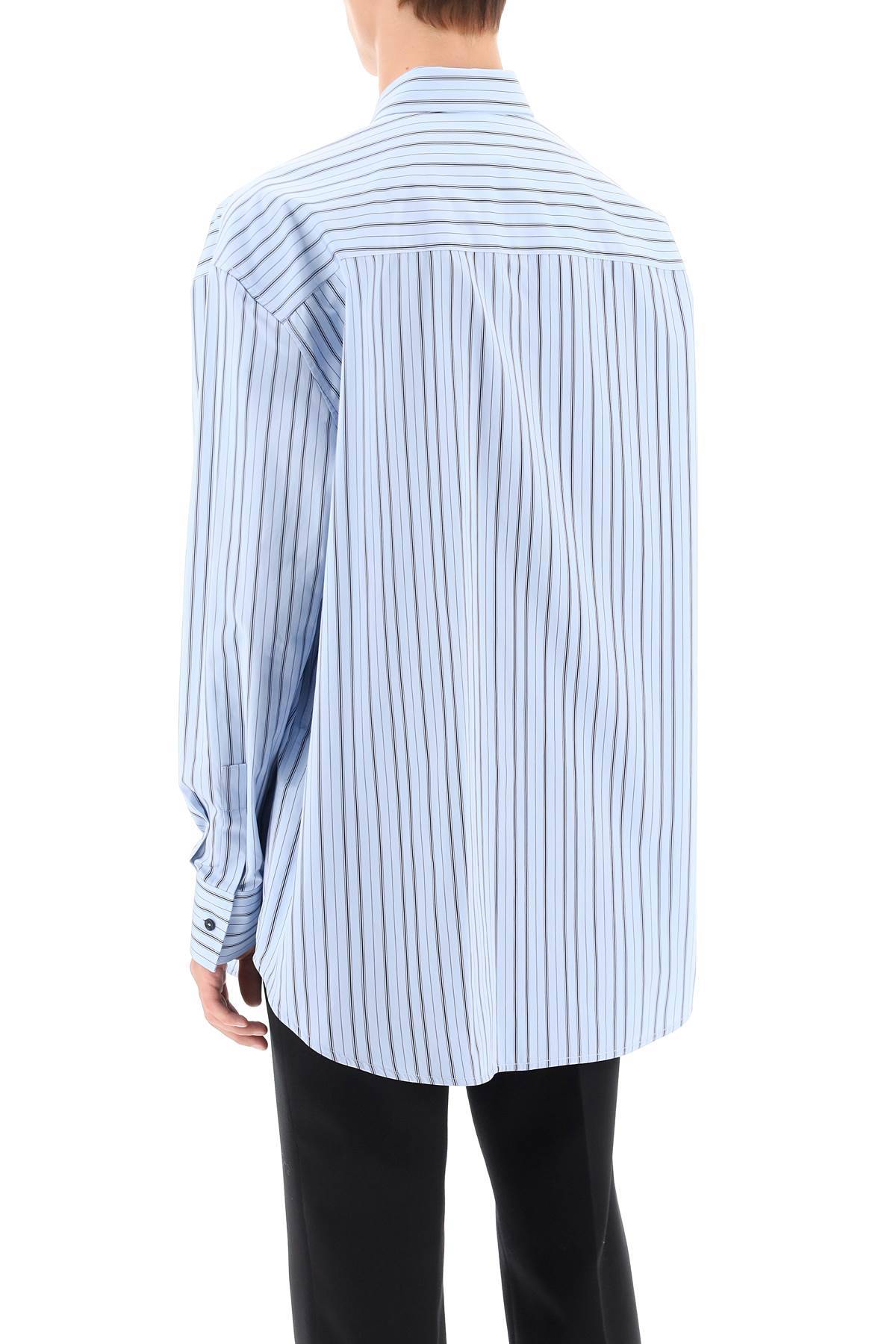 Shop Off-white Striped Maxi Shirt In Light Blue