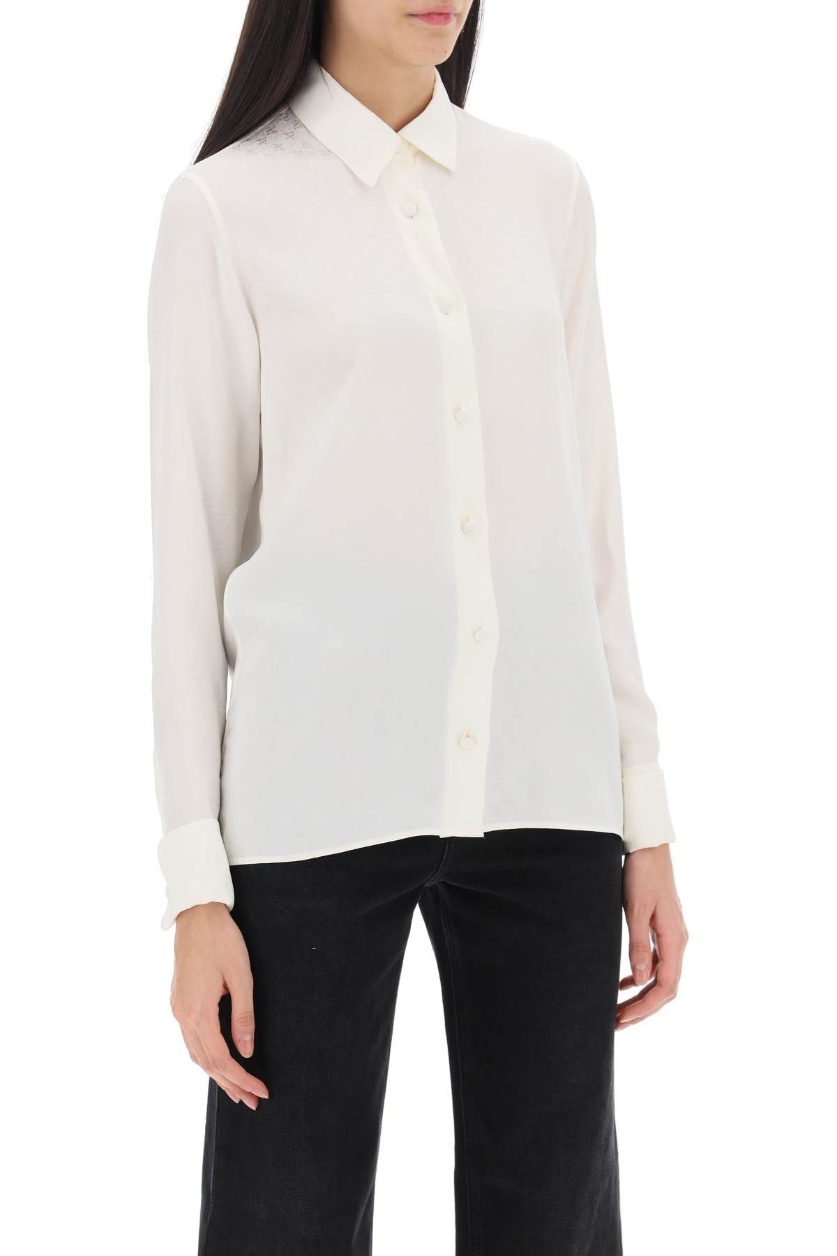 Shop Palm Angels Monogram Satin Shirt In White,neutro