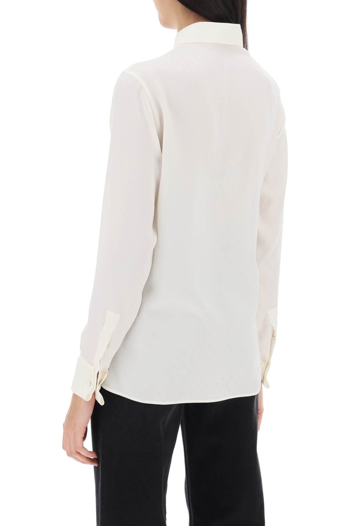 Shop Palm Angels Monogram Satin Shirt In White,neutro