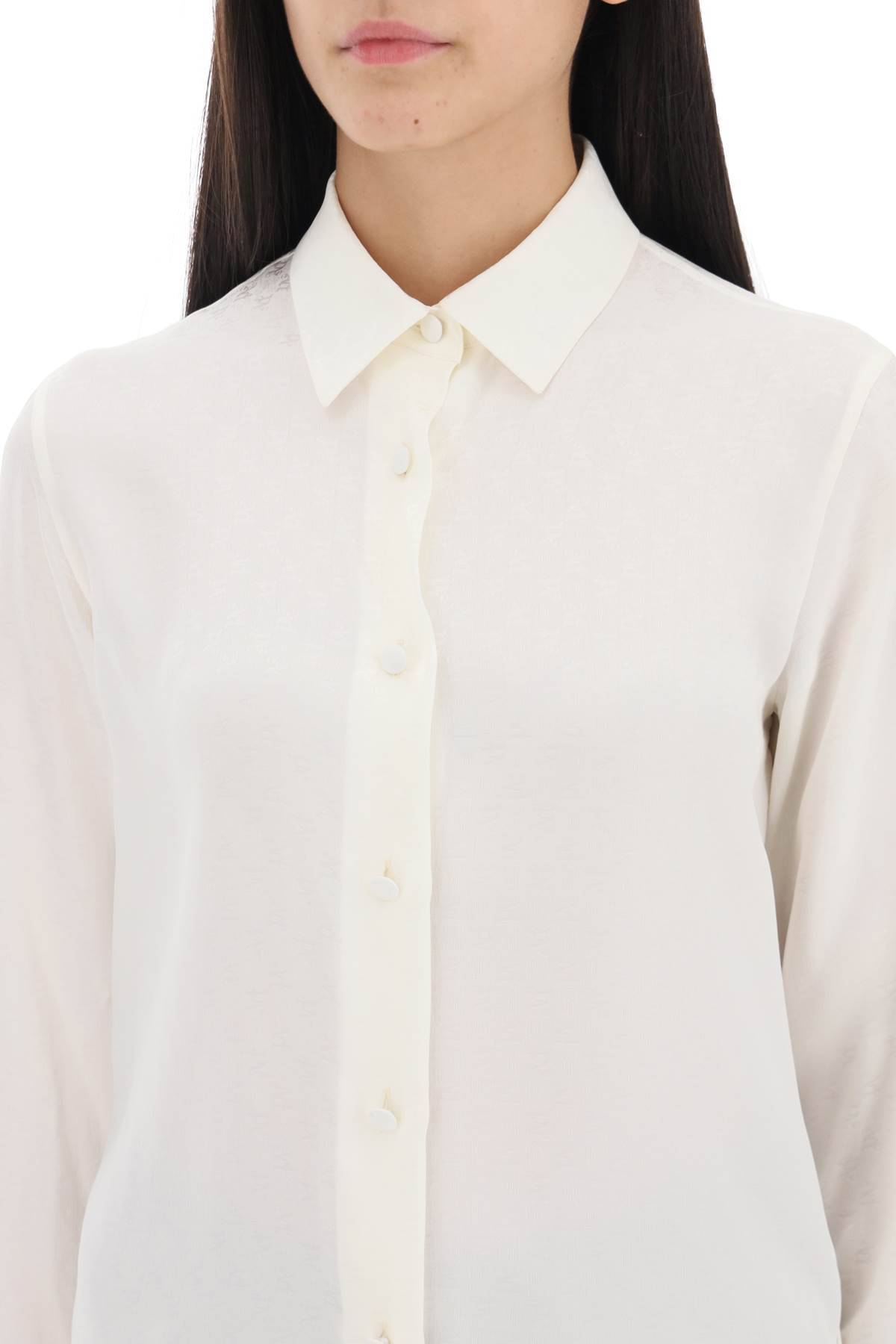 Shop Palm Angels Monogram Satin Shirt In White,neutro