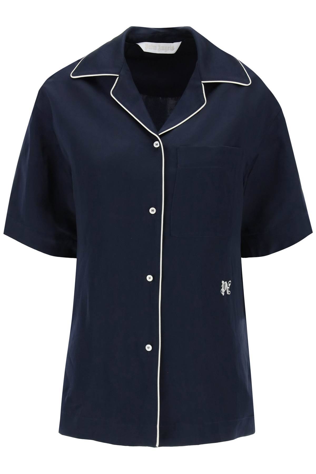 Shop Palm Angels Short-sleeved Pajama In Blue