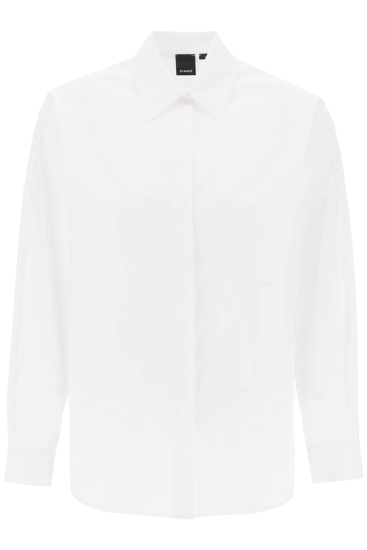 Shop Pinko Cotton Popeline Shirt In White