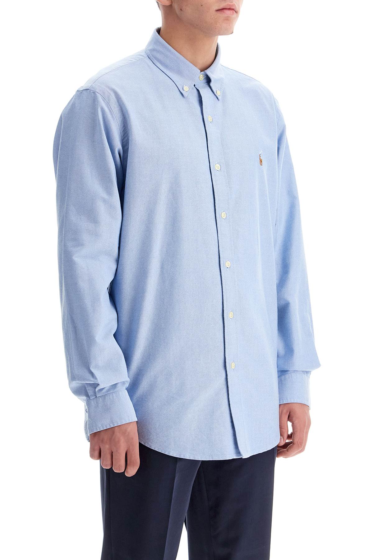 Shop Polo Ralph Lauren Custom Fit Cotton Oxford Shirt In Light Blue