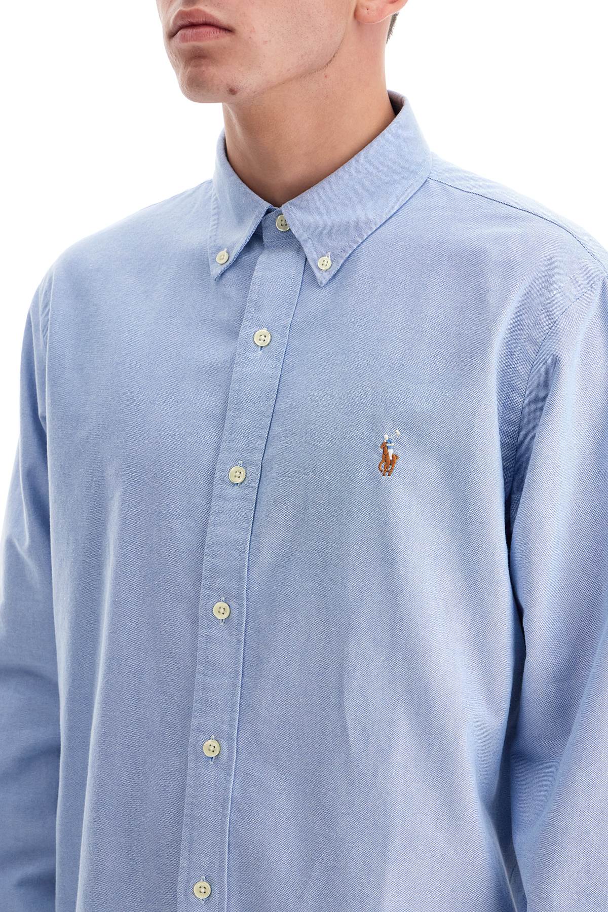 Shop Polo Ralph Lauren Custom Fit Cotton Oxford Shirt In Light Blue