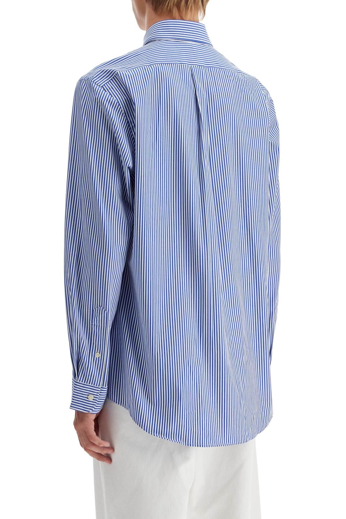 Shop Polo Ralph Lauren 'striped Stretch Poplin Shirt With In Blue