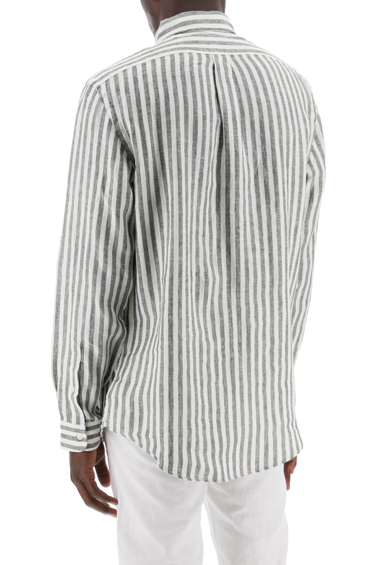 Shop Polo Ralph Lauren Striped Custom-fit Shirt In White
