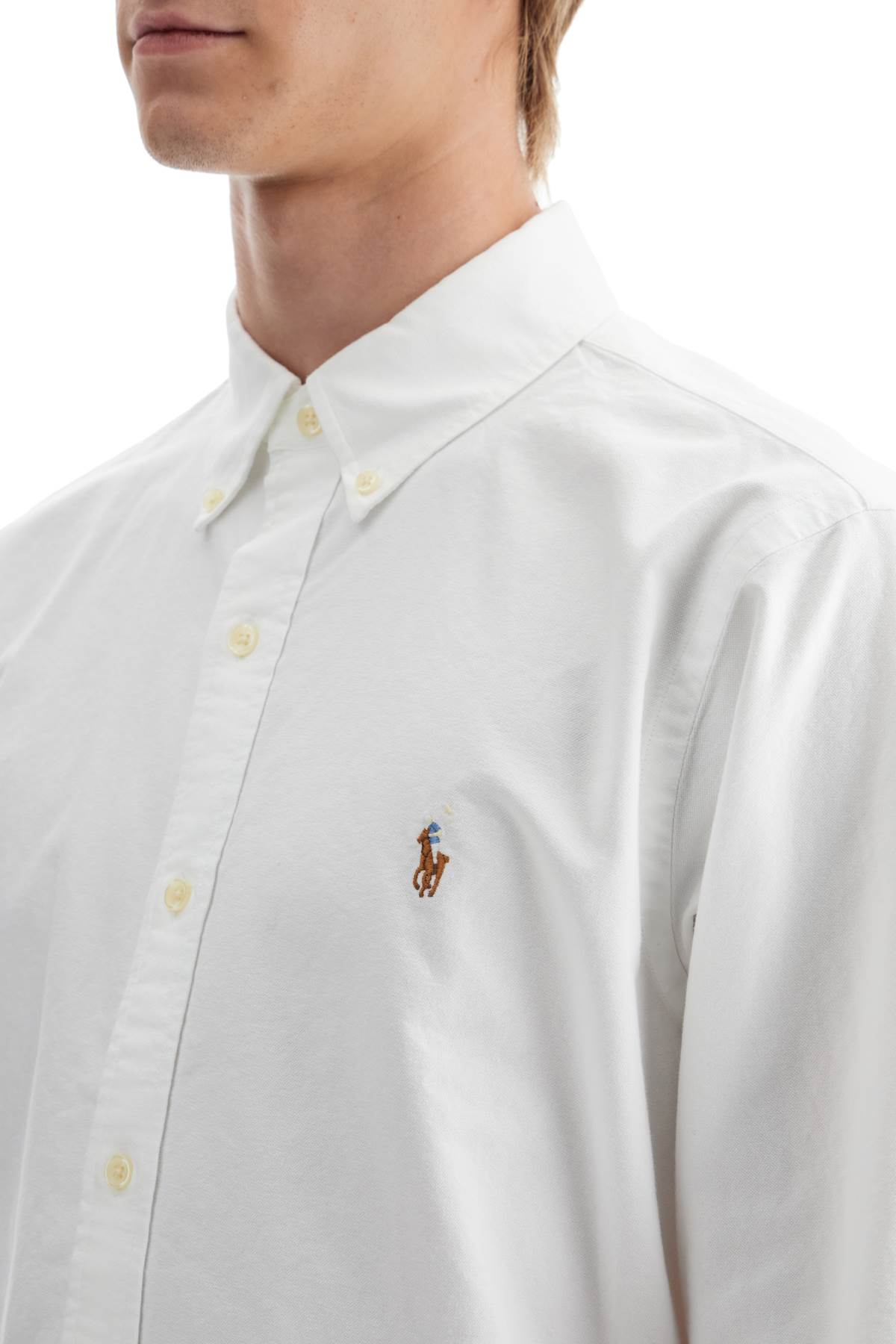 Shop Polo Ralph Lauren Custom Fit Cotton Oxford Shirt In White