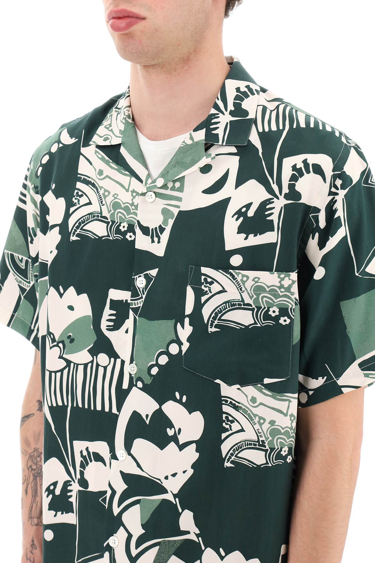 Shop Portuguese Flannel Cuca Printed Shirt In Green