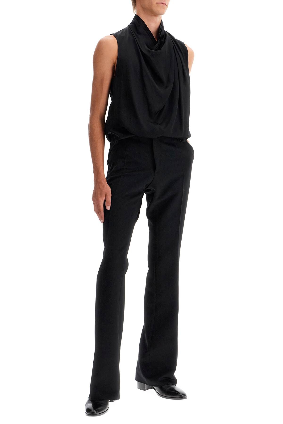 Shop Saint Laurent Silk Sleeveless Top With In Black