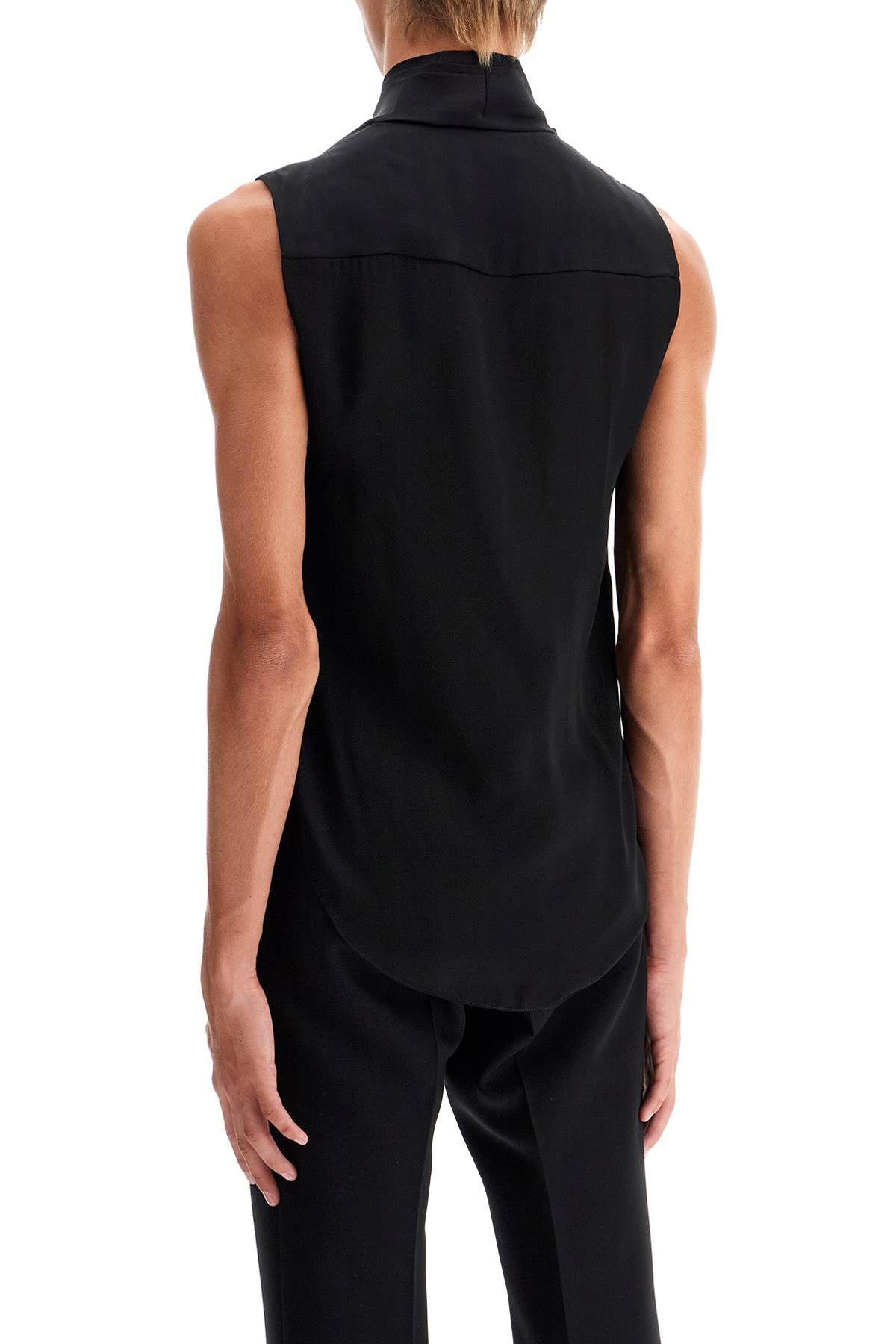 Shop Saint Laurent Silk Sleeveless Top With In Black