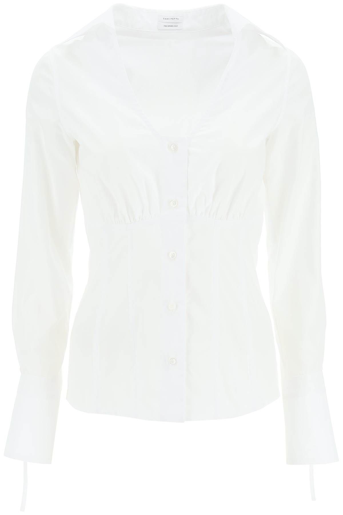 Shop Saks Potts 'clark' Poplin Shirt In White