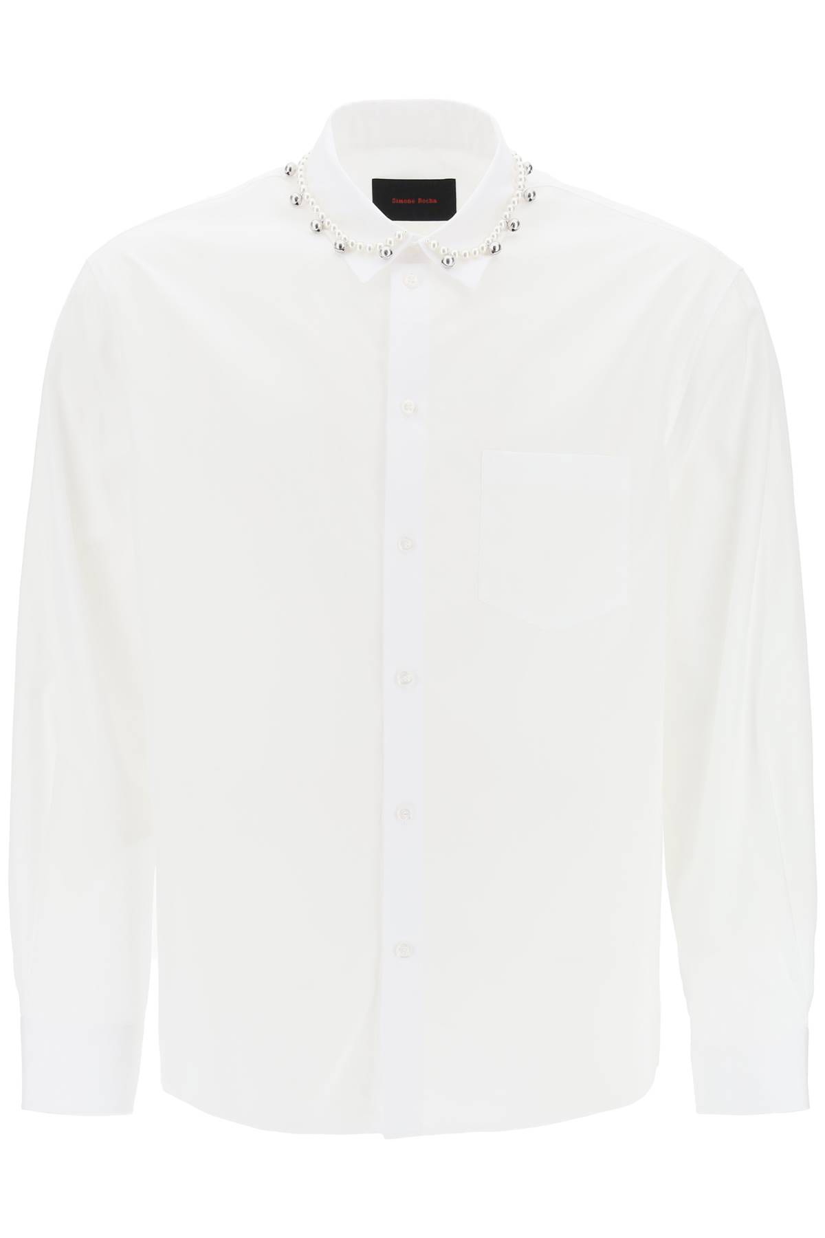 Shop Simone Rocha "shirt With Pearls And Bells In White