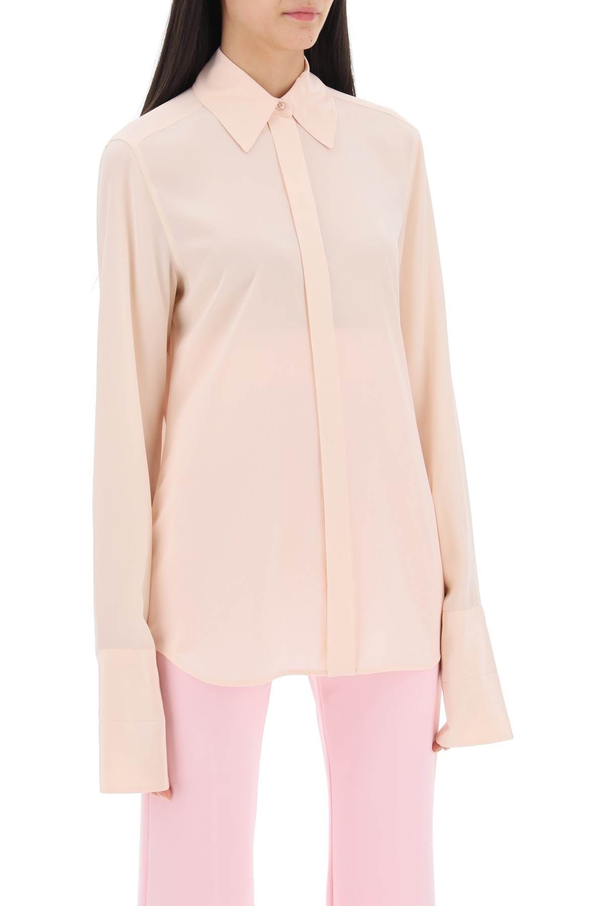 Shop Sportmax Lelia Shirt In Silk Crepe De Chine In Pink