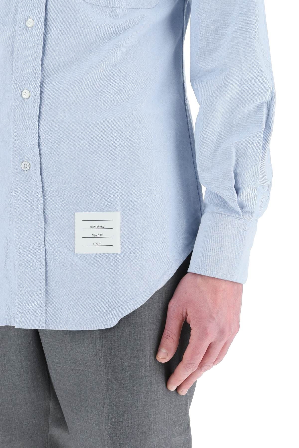 Shop Thom Browne Oxford Button-down Shirt With Rwb Armbands In Light Blue