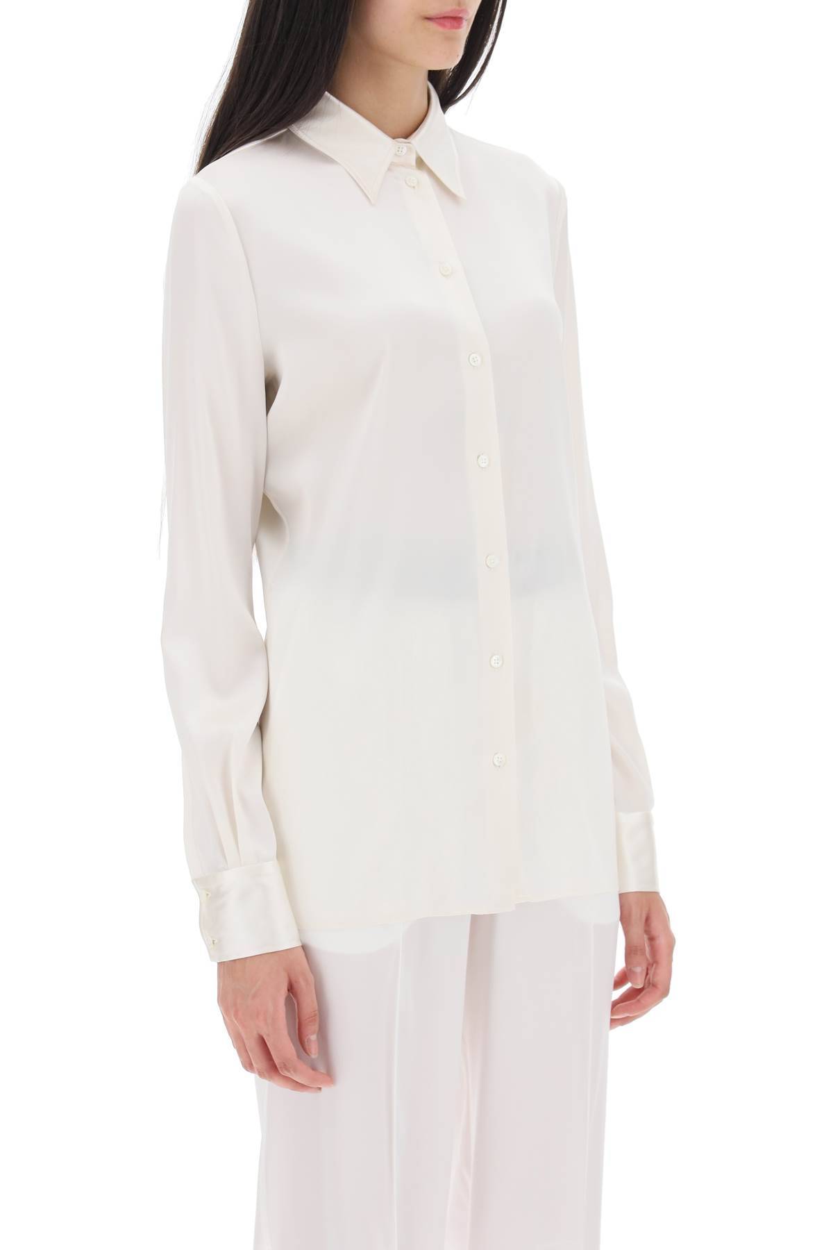 Shop Tom Ford Silk Satin Shirt In White
