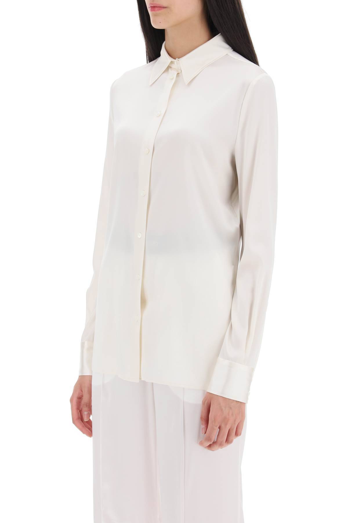 Shop Tom Ford Silk Satin Shirt In White