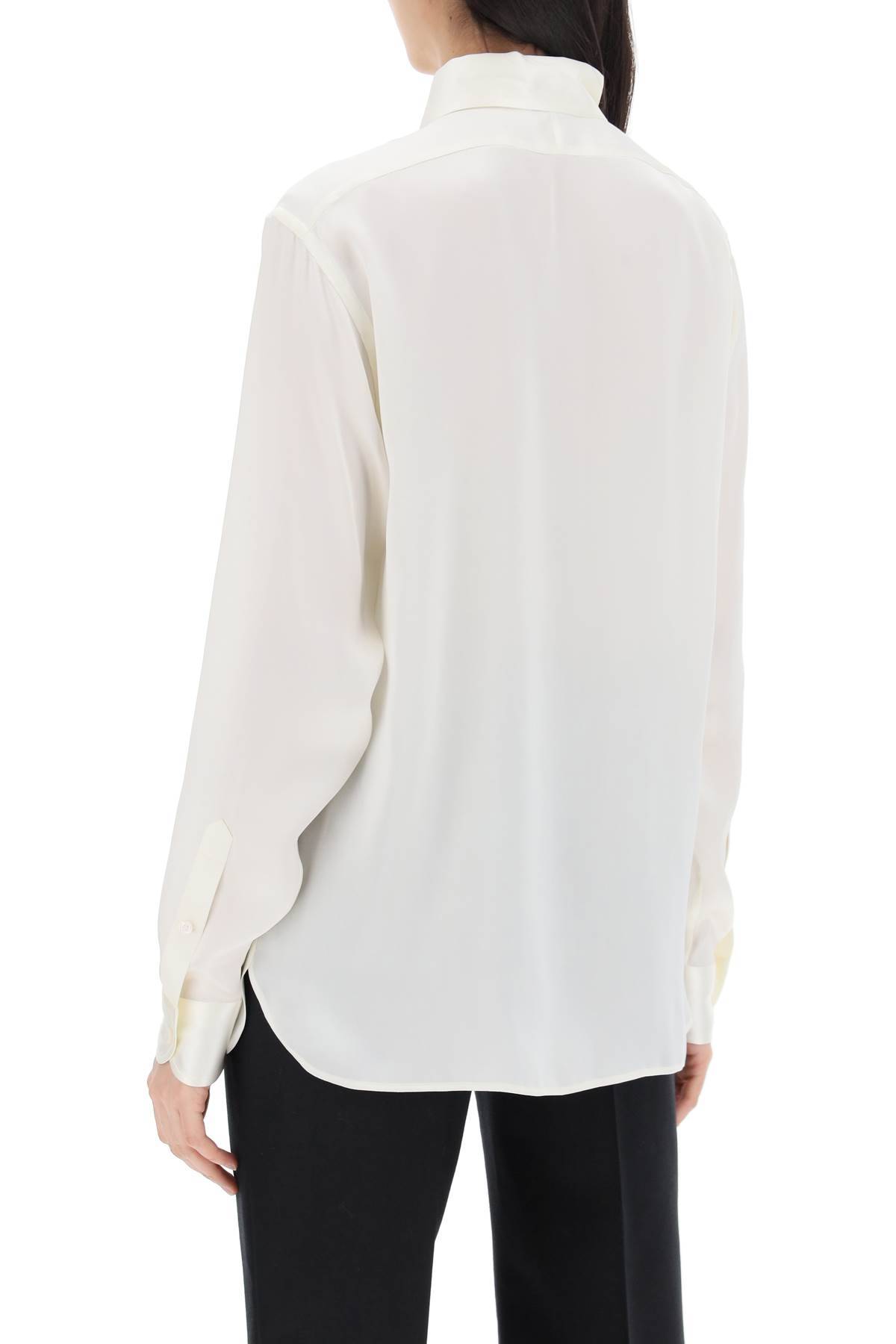 Shop Tom Ford Silk Charmeuse Blouse Shirt In White,neutro