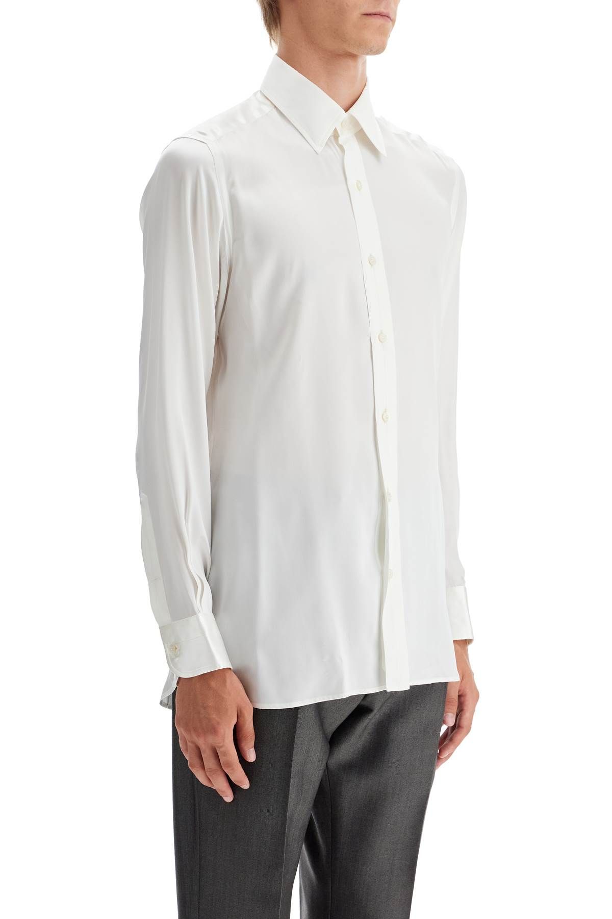 Shop Tom Ford Silk Slim Fit Shirt In White