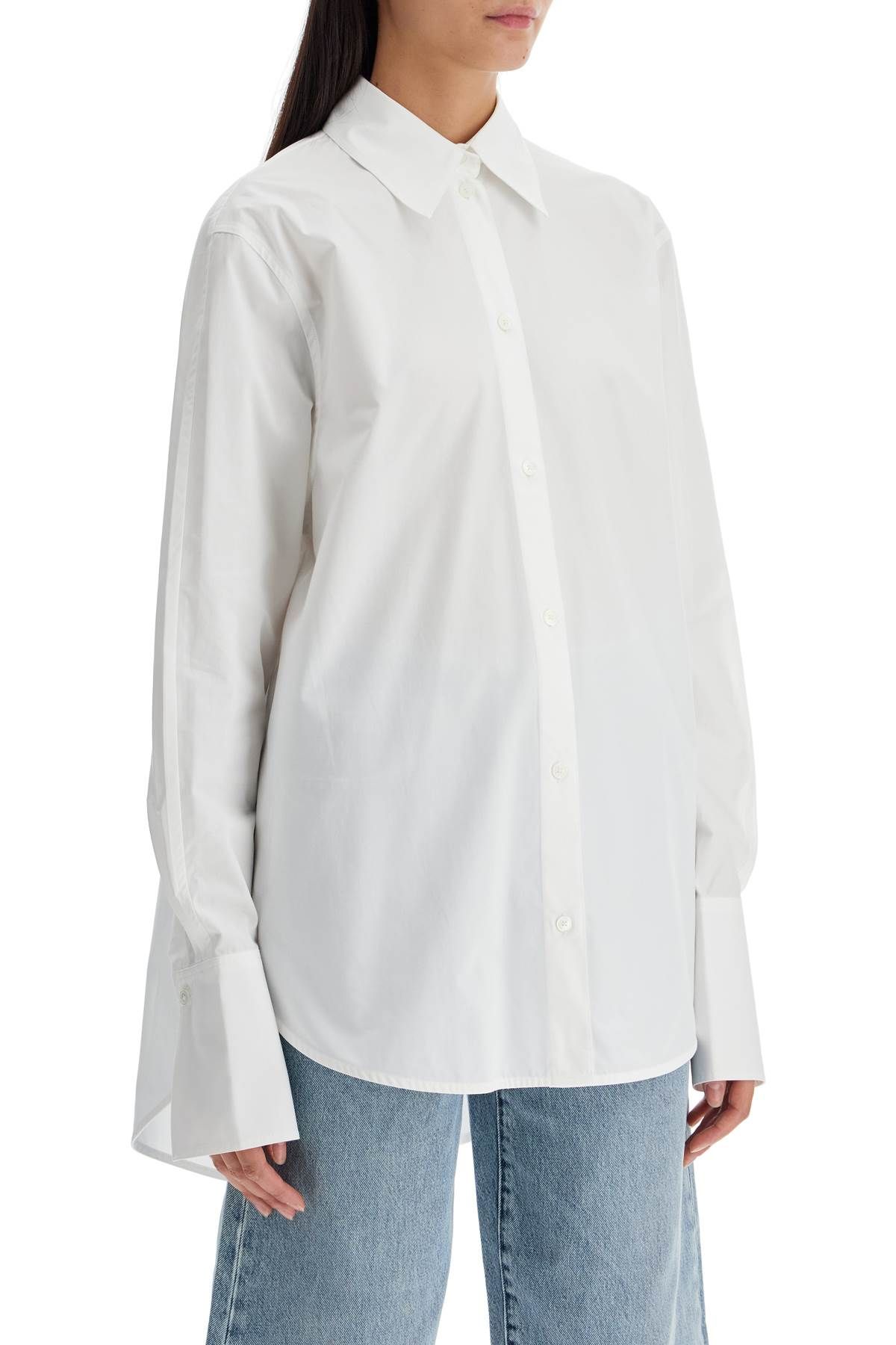 Shop Totême Oversized Smoking Shirt In White