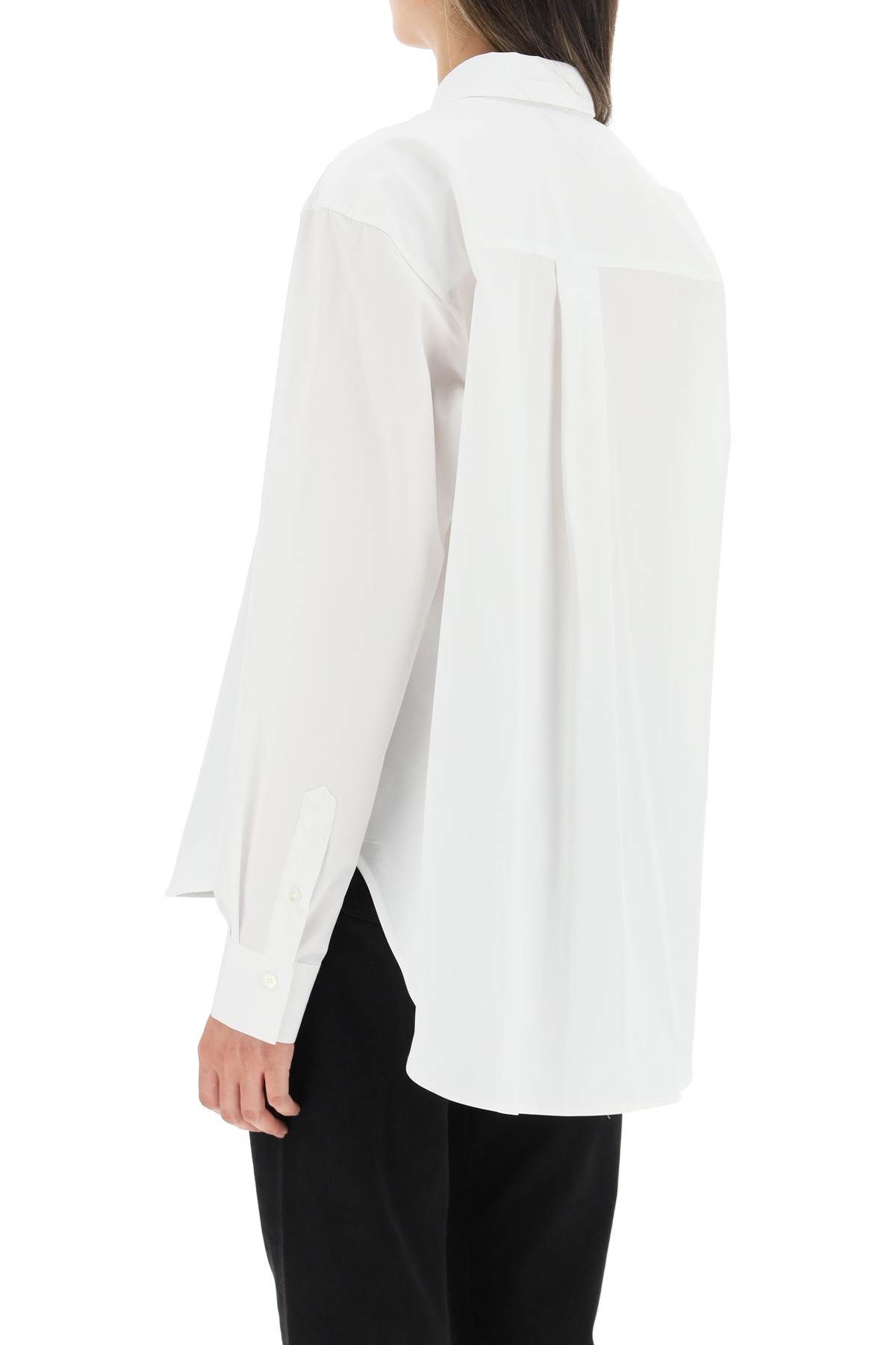 Shop Totême Logo-embroidered Cotton Shirt In White