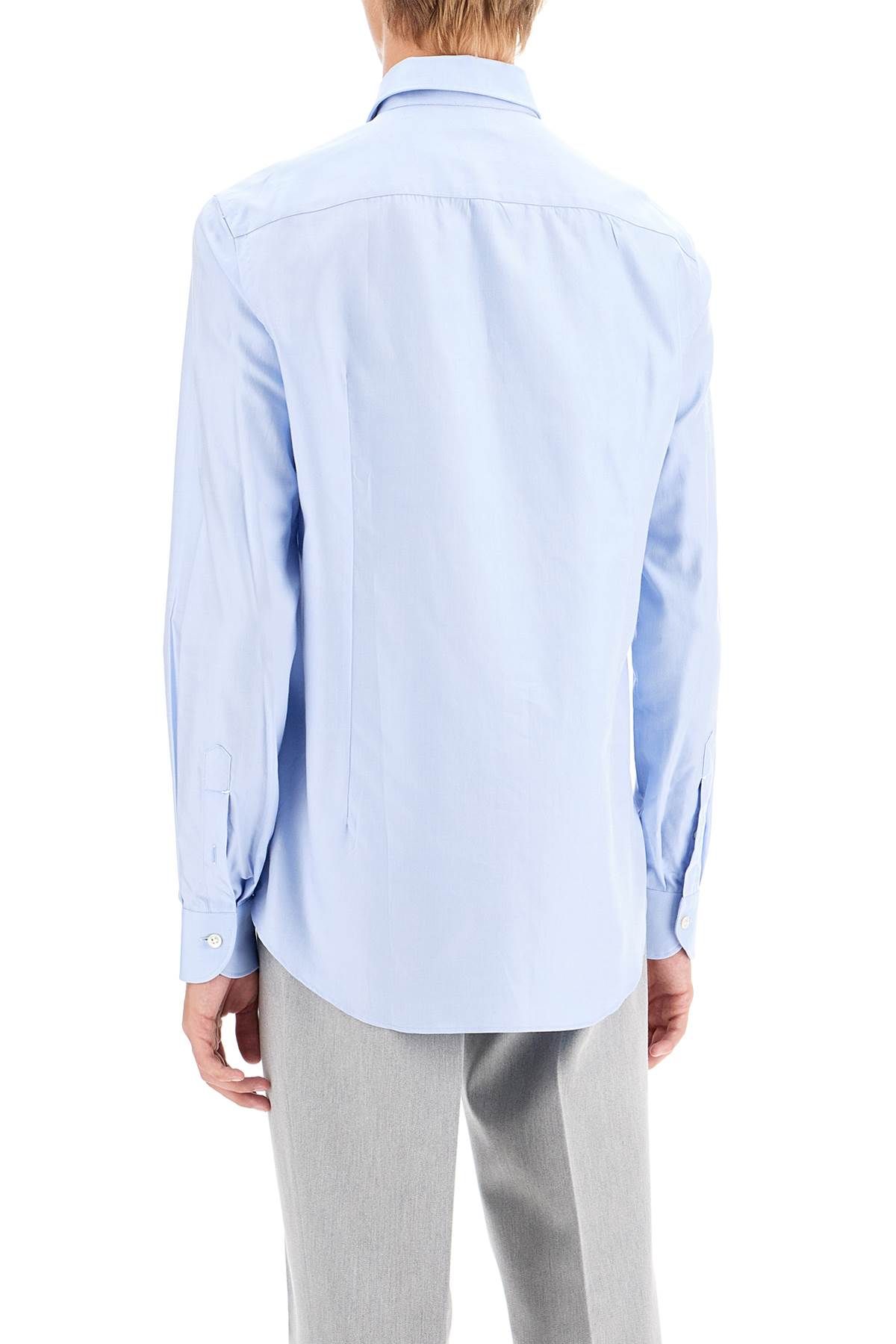 Shop Vincenzo Di Ruggiero Slim Fit Twill Shirt For Men In Light Blue