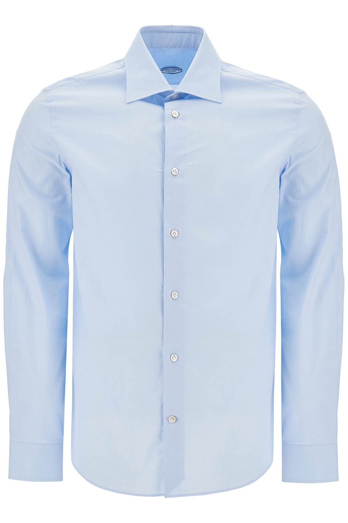 Shop Vincenzo Di Ruggiero Slim Fit Twill Shirt For Men In Light Blue