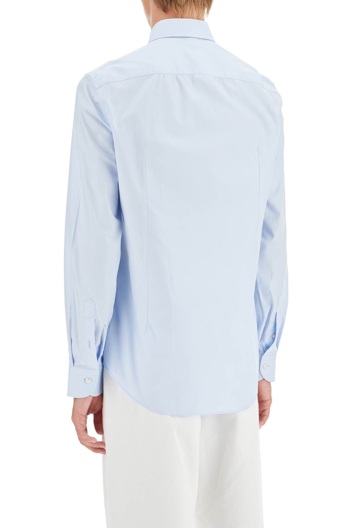 Shop Vincenzo Di Ruggiero Slim Fit Twill Shirt For Men In Light Blue