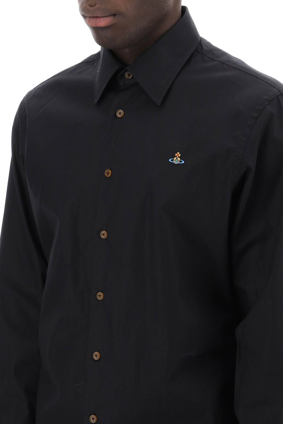 Shop Vivienne Westwood Ghost Shirt With Orb Embroidery In Black