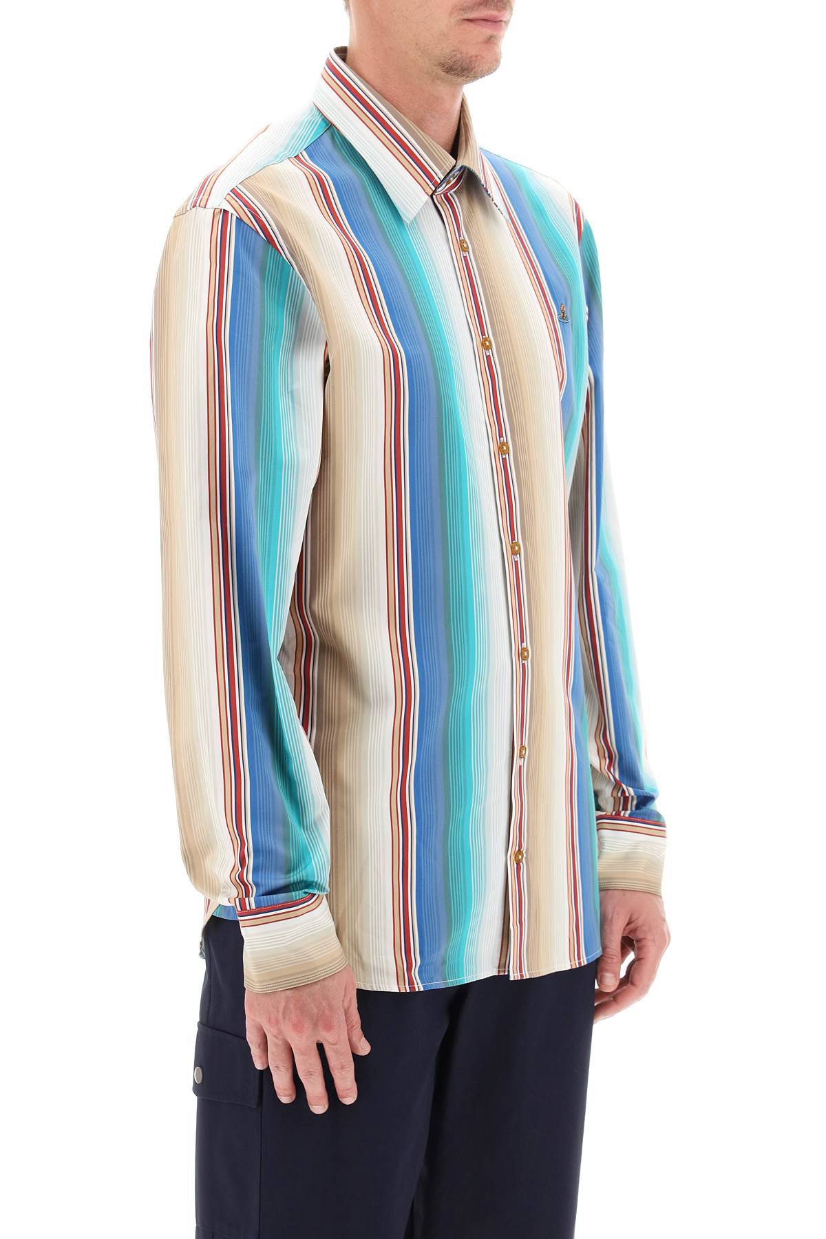 Shop Vivienne Westwood Striped Ghost Shirt In Multicolor
