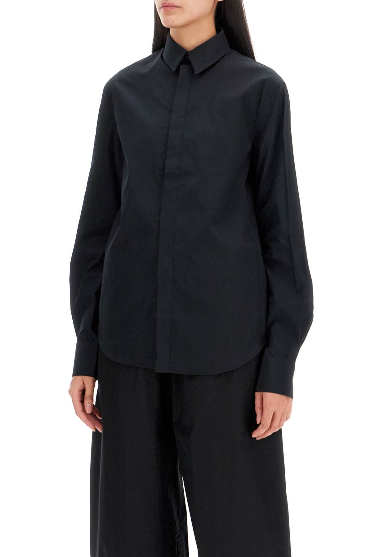 Shop Wardrobe.nyc Flared Cotton Shirt For Women In Black