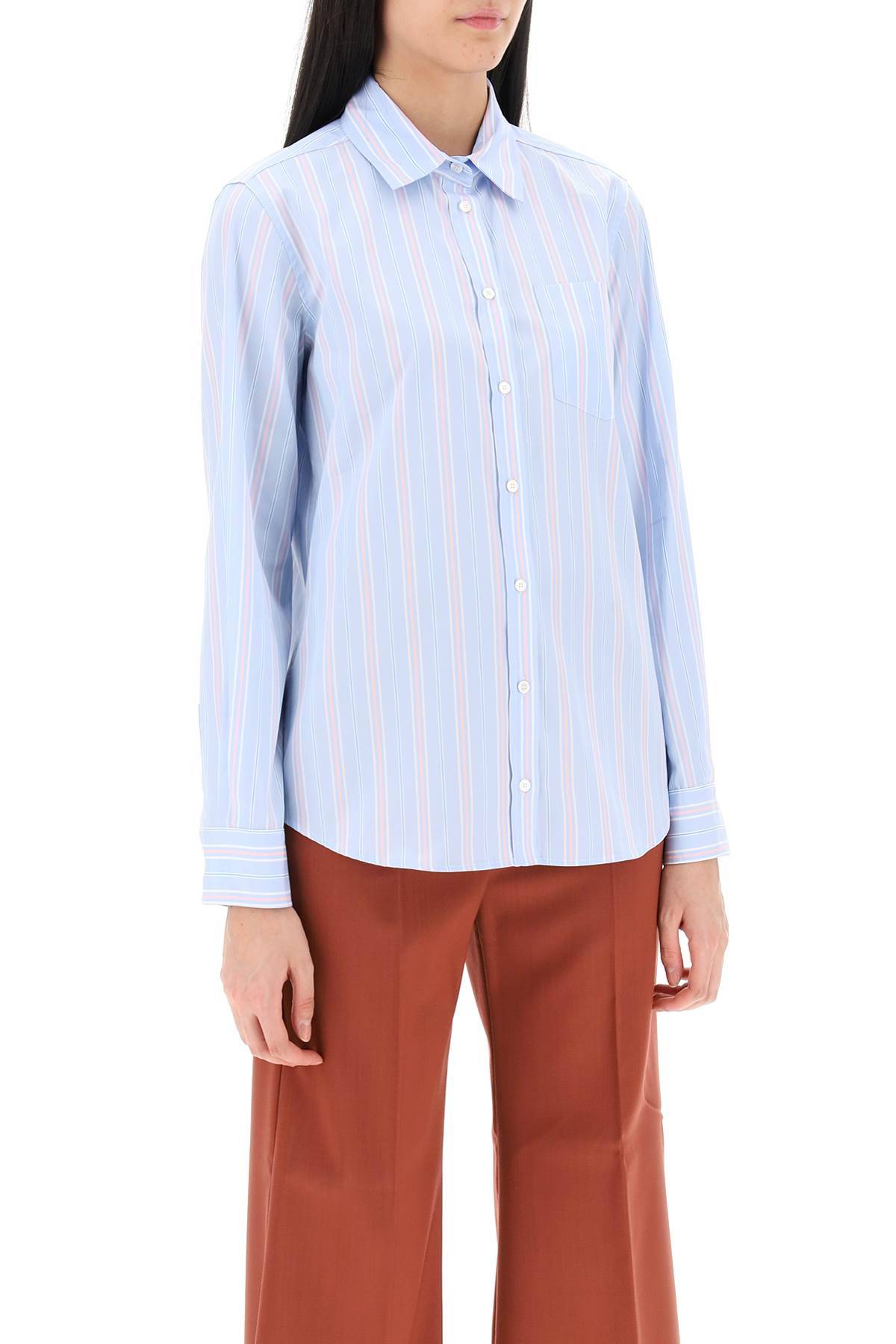 Shop Weekend Max Mara Bahamas Striped Shirt In White,light Blue