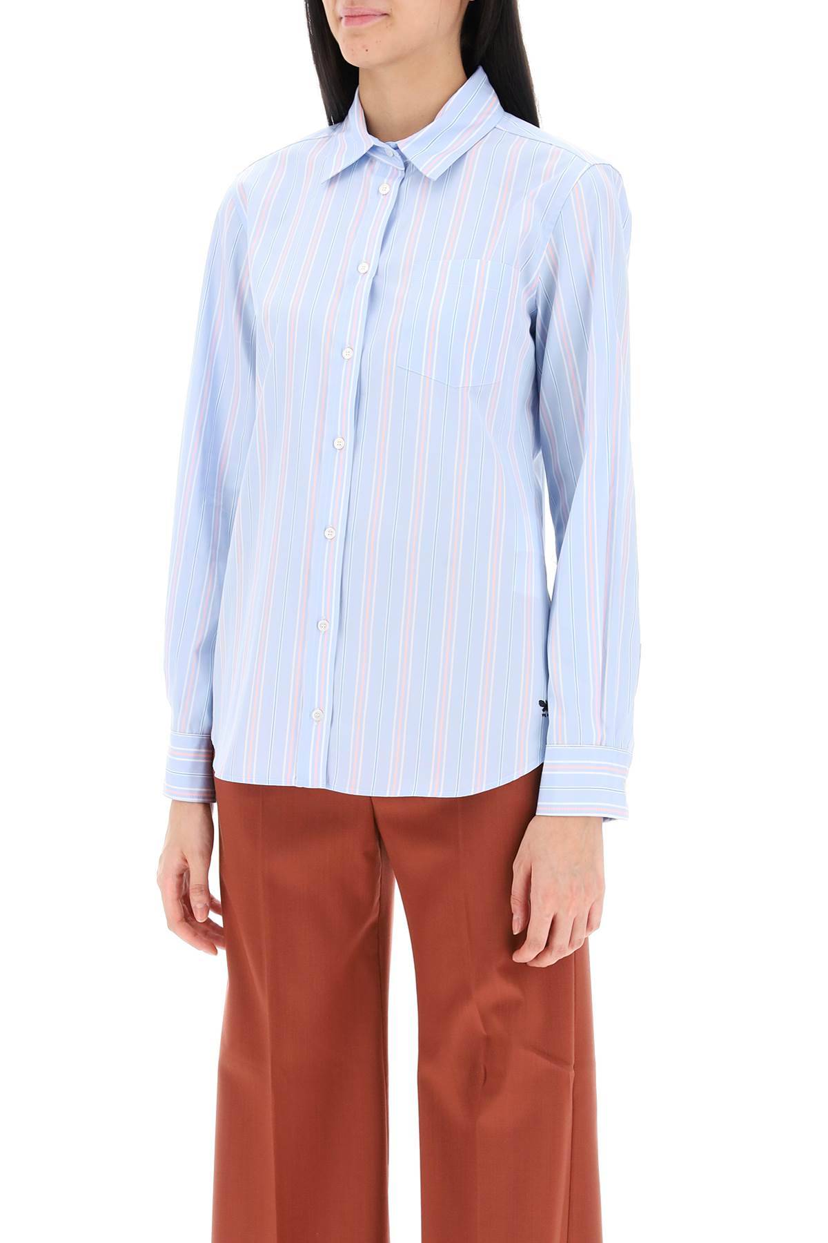 Shop Weekend Max Mara Bahamas Striped Shirt In White,light Blue