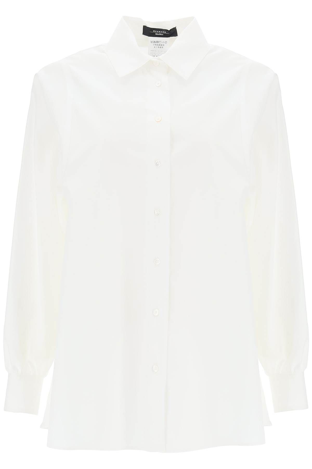 Shop Weekend Max Mara Fufy Cotton Poplin Shirt In White
