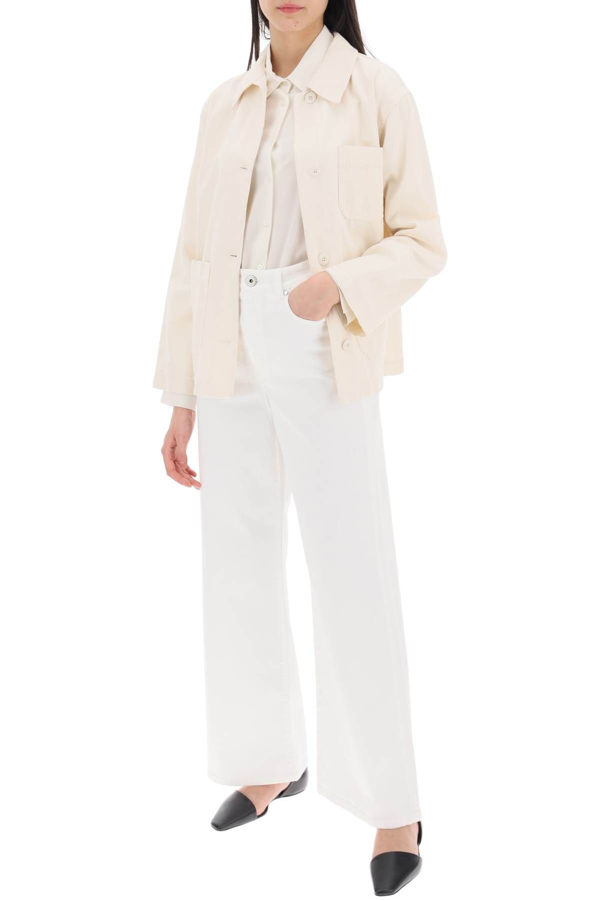 Shop Weekend Max Mara Crepe De Chine Shirt In White