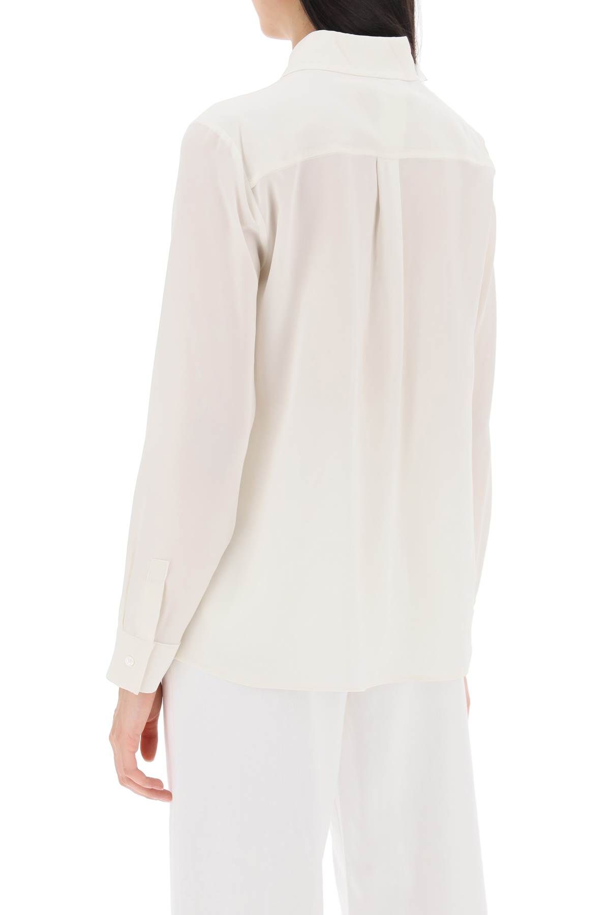 Shop Weekend Max Mara Crepe De Chine Shirt In White