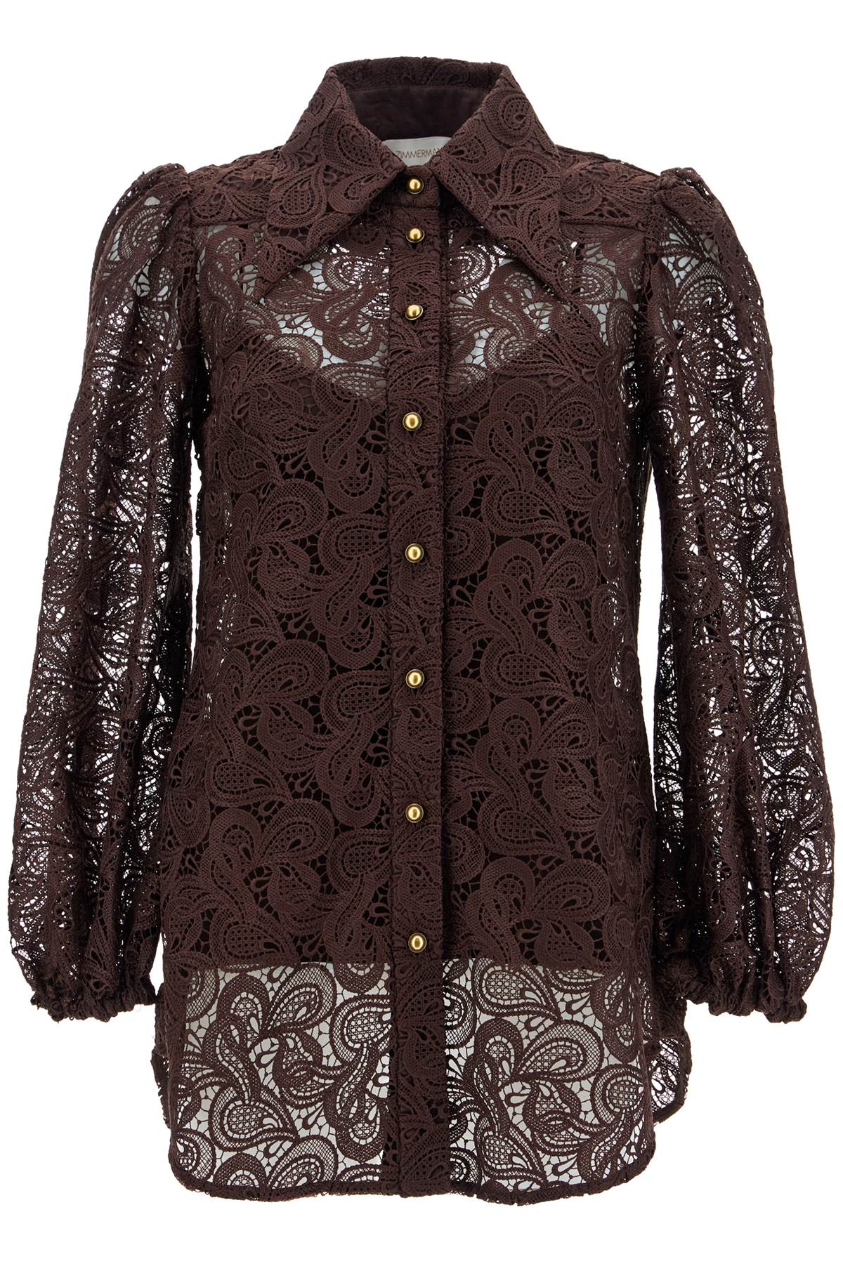 Shop Zimmermann Of Lace Shirt On White Background In Brown